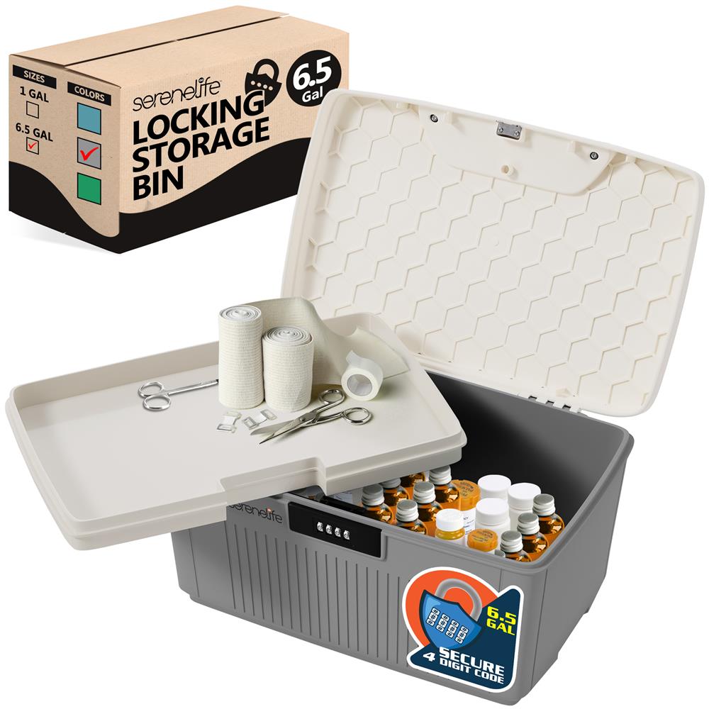 8.5 Gallon Locking Storage Bin - Secure Plastic Container for Organizing Home, Office, or Garage - Ideal for Toys, Tools & Seasonal Items