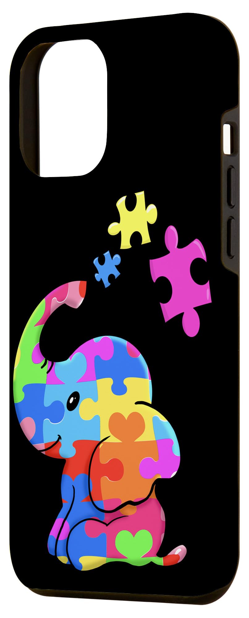 iPhone 12 Pro Max Case - Autism Awareness Elephant Design - Durable Black Phone Cover for Autism Support - Perfect Gift for Autistic Loved Ones & Daily Protection