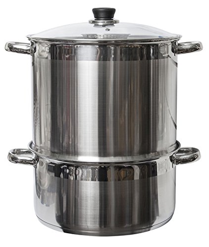 5-Tier 20 Qt 18/10 Stainless Steel Steamer Cooker with Tempered Glass Lid - Perfect for Dumplings, Ravioli, Vegetables, Fish, Manti - Ideal for Home Cooking, Meal Prep & Healthy Eating