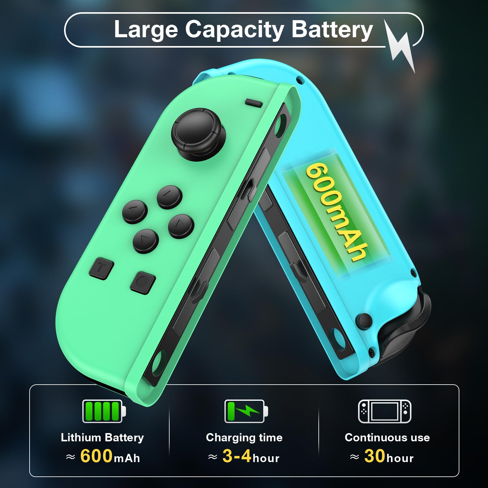 Wireless Nintendo Switch Controller Replacement - Compatible with Switch, Switch Lite & OLED - Motion Control, Wake-up & Dual Vibration - Perfect for Gaming, Multiplayer & Family Entertainment