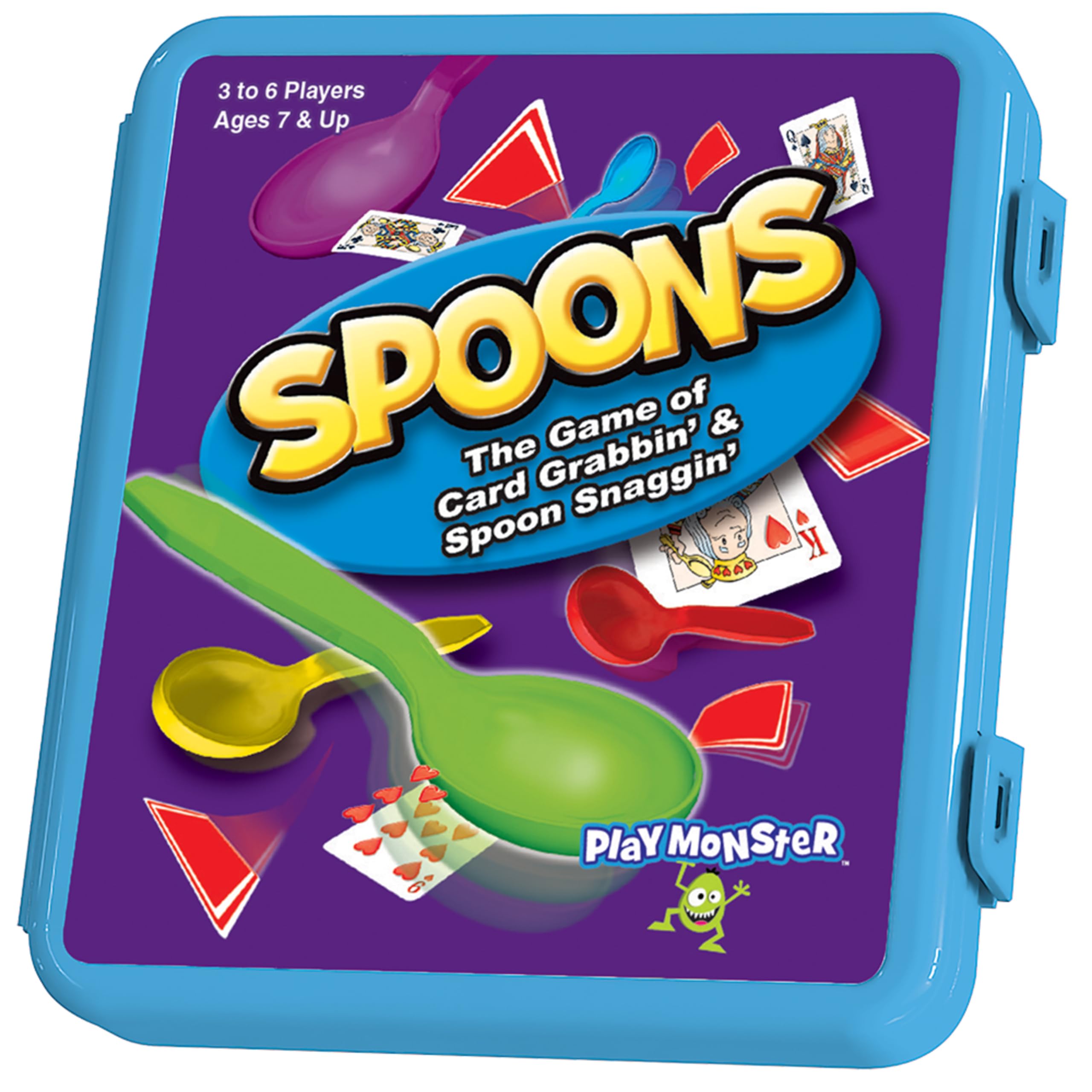 Premium Spoons Card Game Set - Family Fun Travel Game for 3-6 Players Ages 7+ with Playing Cards & Storage Case - Perfect for Game Nights, Parties & Road Trips