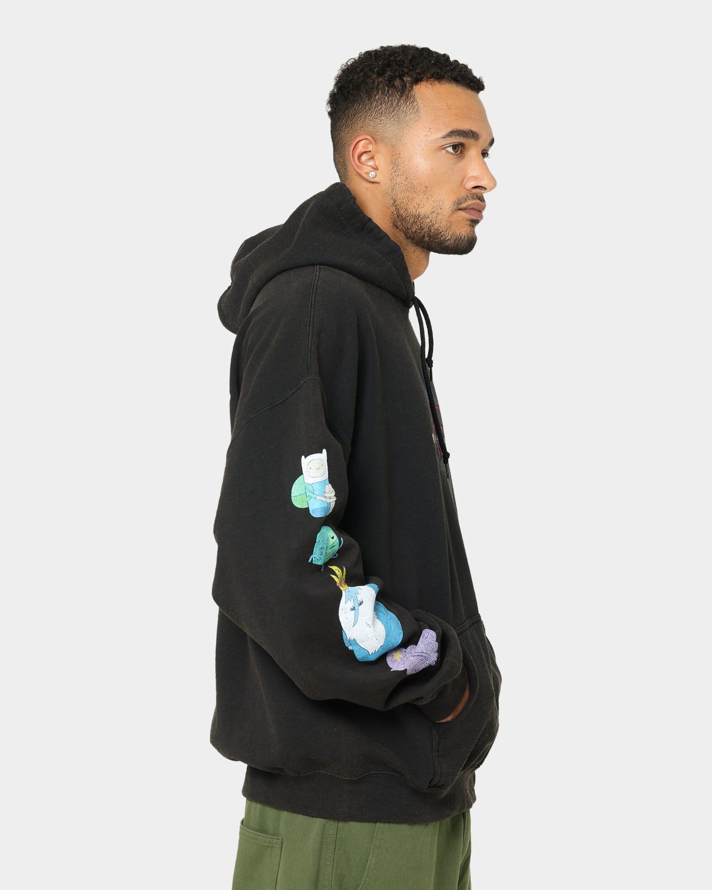 Adventure Time What Time Is It Vintage Hoodie - Black Wash Retro Cartoon Sweatshirt for Men & Women - Perfect for Casual Wear, Cosplay & Fan Gifts