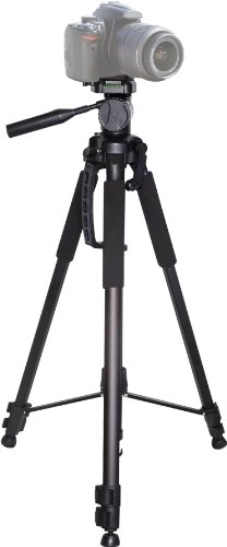 72-inch Professional 3-Way Panhead Tripod with Tilt Motion, Built-in Bubble Levels, Quick Release & Monopod - Includes Tripod Dolly, Wireless Remote & Cleaning Cloth for Canon/Nikon DSLR Cameras - Perfect for Photography, Videography, Travel & Outdoor Shooting