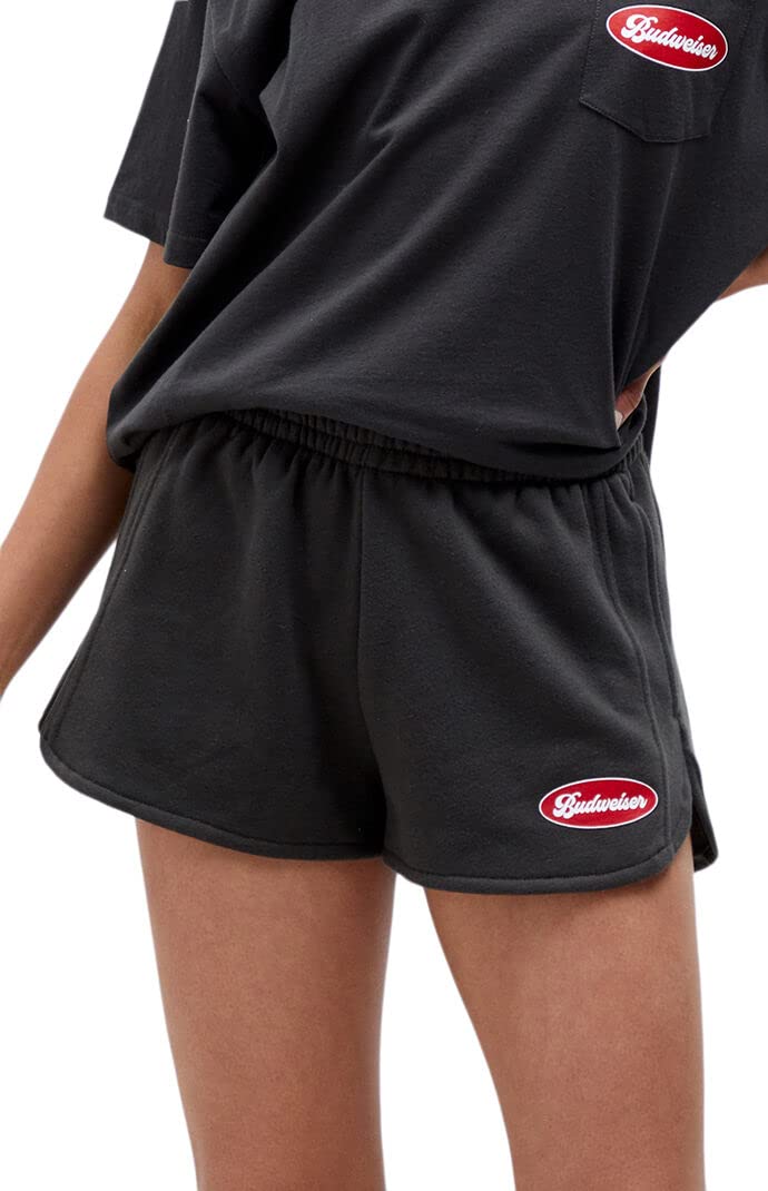 Budweiser Women's Petrol Panel Sweat Shorts - Comfortable Casual Athletic Shorts for Running, Gym, Lounge & Summer Outfits
