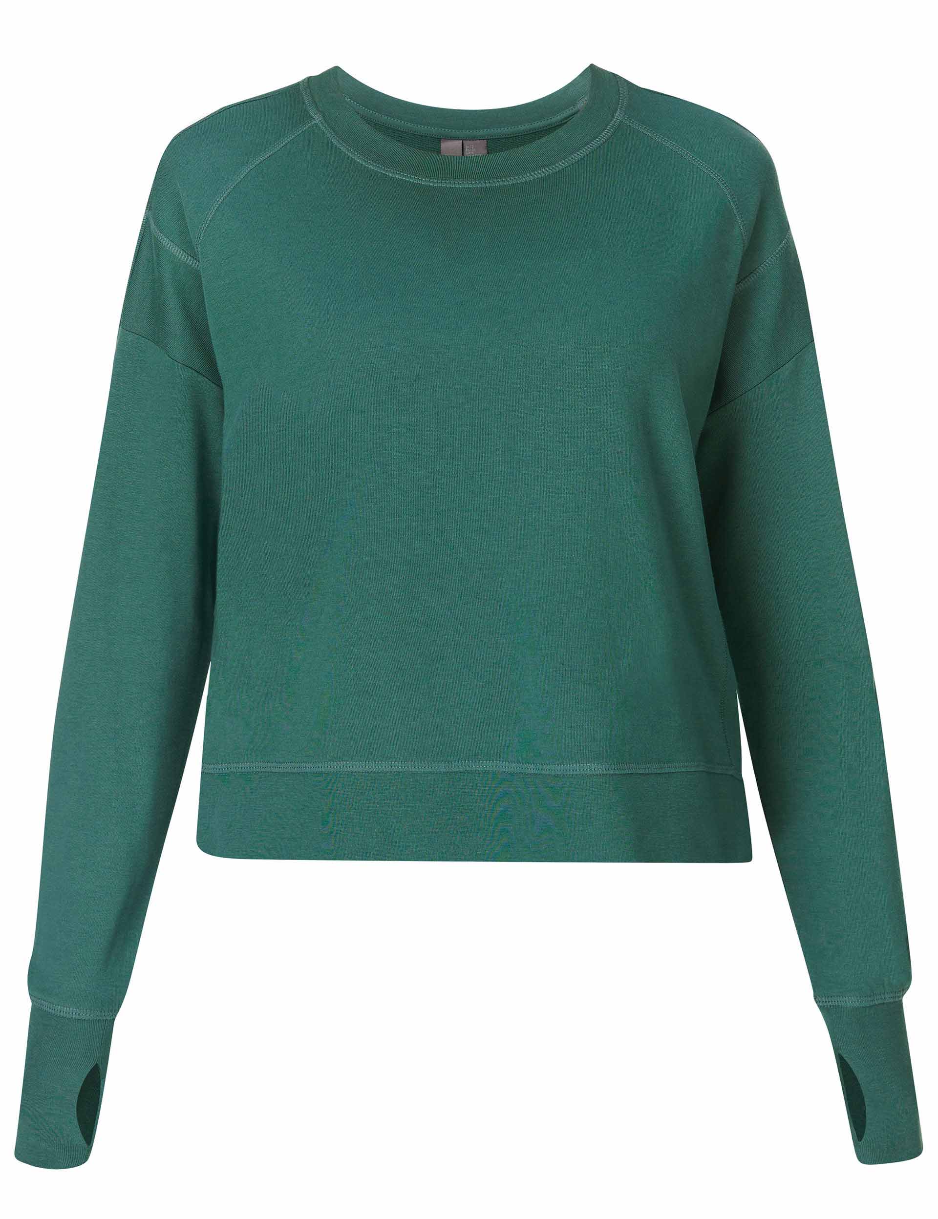 After Class Crop Sweatshirt for Women - Glade Green Oversized Pullover | Casual Streetwear, Loungewear & College Outfits