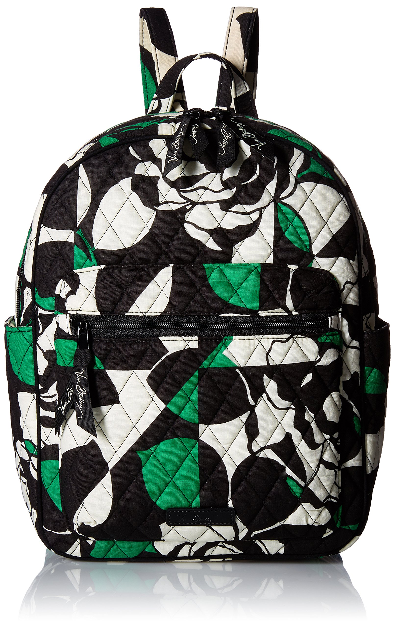 Vera Bradley Women's Cotton Leighton Backpack - Imperial Rose Floral Print, Lightweight Travel Backpack for College, Work & Everyday Use