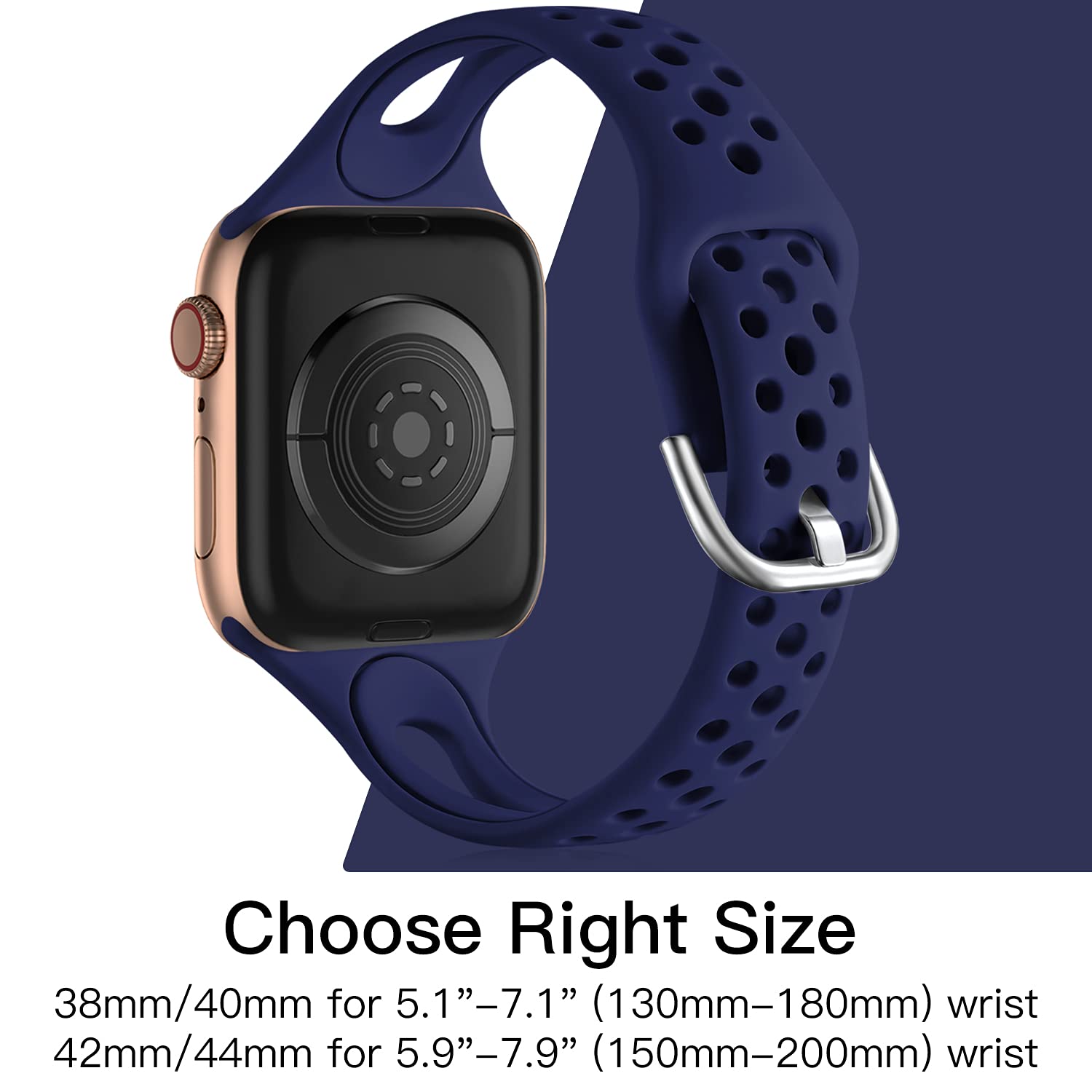 Getino Compatible Apple Watch Bands 38mm 40mm 41mm 42mm 44mm 45mm 46mm 49mm - Soft Durable Breathable Strap for iWatch Ultra 2/SE/Series 10/9/8/7/6/5/4/3 - Unisex Slim Design for Workout, Running & Everyday Wear