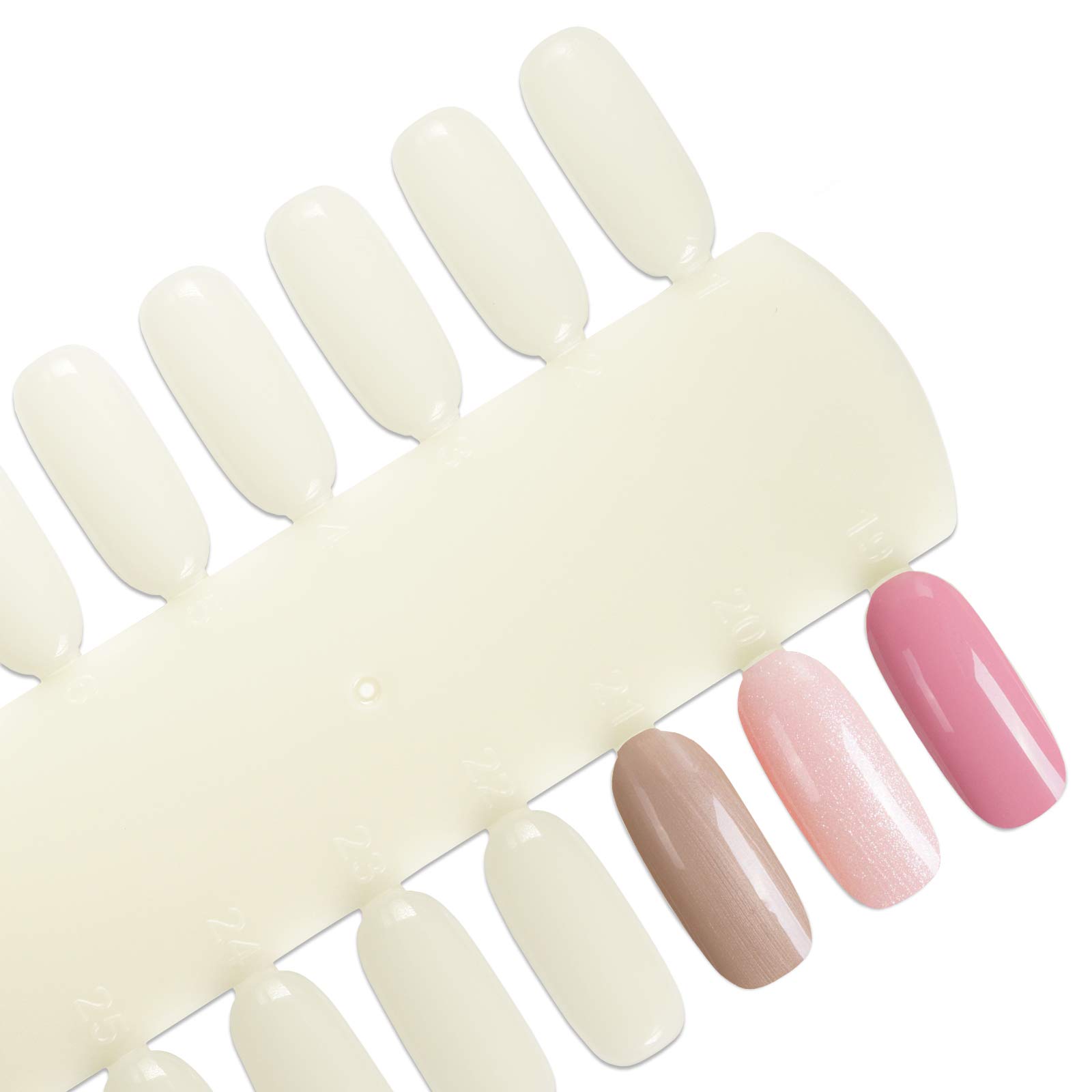 10 Pack Beauticom 36 Nail Tips Display Boards - Natural Nail Art Practice Palette for Swatching & Design Patterns - Perfect for Salon Professionals & DIY Nail Artists at Home