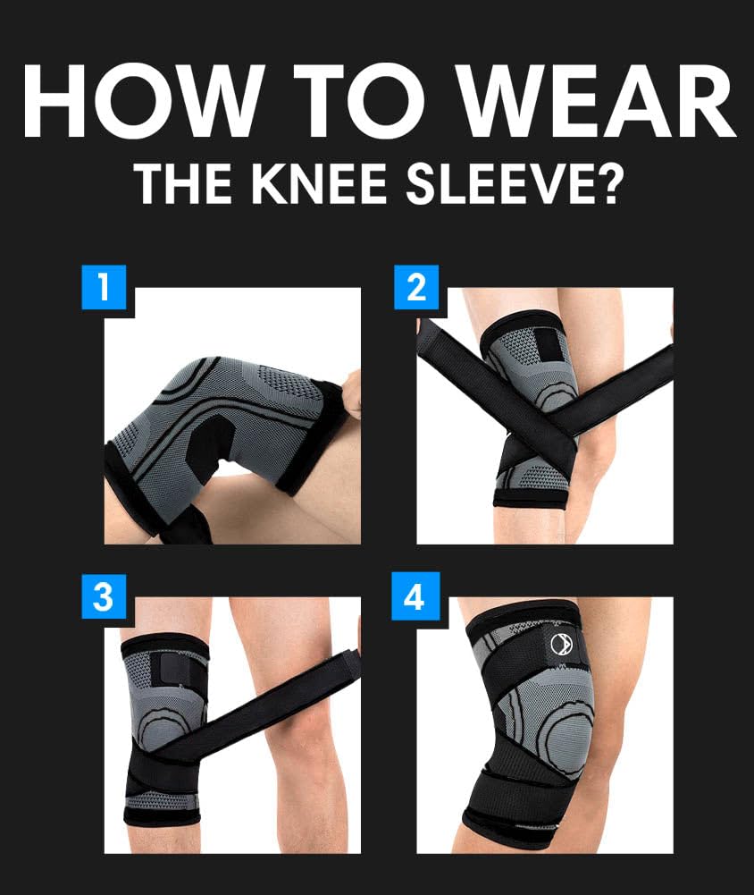 Best Knee Compression Sleeve for Women & Men - Breathable Knee Brace Support for Pain Relief, Arthritis & Sports Injuries - Perfect for Running, Gym, Basketball & Daily Activities