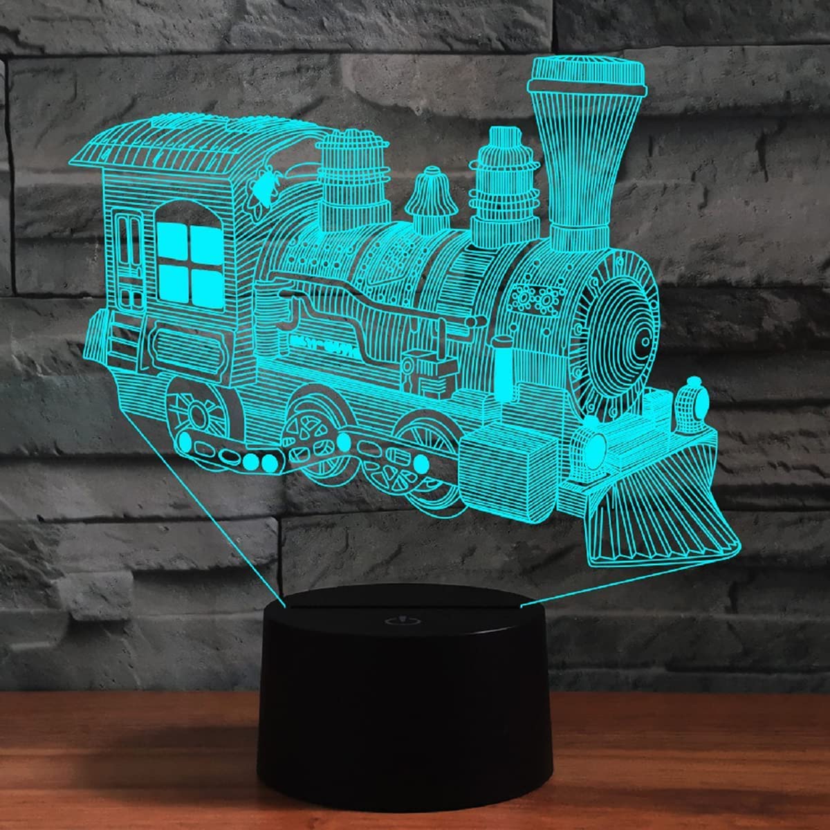 3D Optical Illusion LED Night Light - Train, Bus & Car Design with 7 Color Changing Modes, USB Powered Table Lamp for Kids Room, Nursery Decor, Birthday Gift & Christmas Present | Perfect for Bedtime, Playrooms & Themed Parties