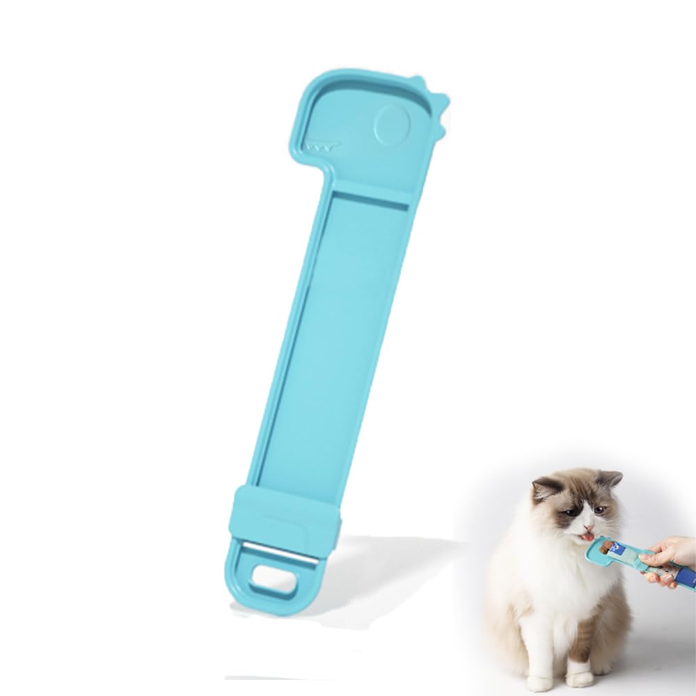 Premium Cat Wet Food Dispenser Spoon - Blue | Squeeze & Feed Treat Spoon for Cats | Convenient Wet Food Storage & Feeding Tool | Perfect for Travel, Grooming & Training