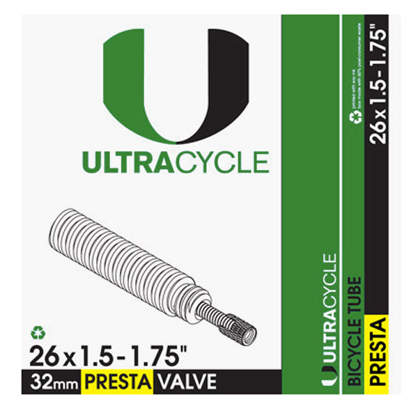 26 x 1.5/1.75 Presta Valve Bicycle Tube - Compatible with Road Bikes, Hybrid Bikes & City Bikes for Smooth Rides
