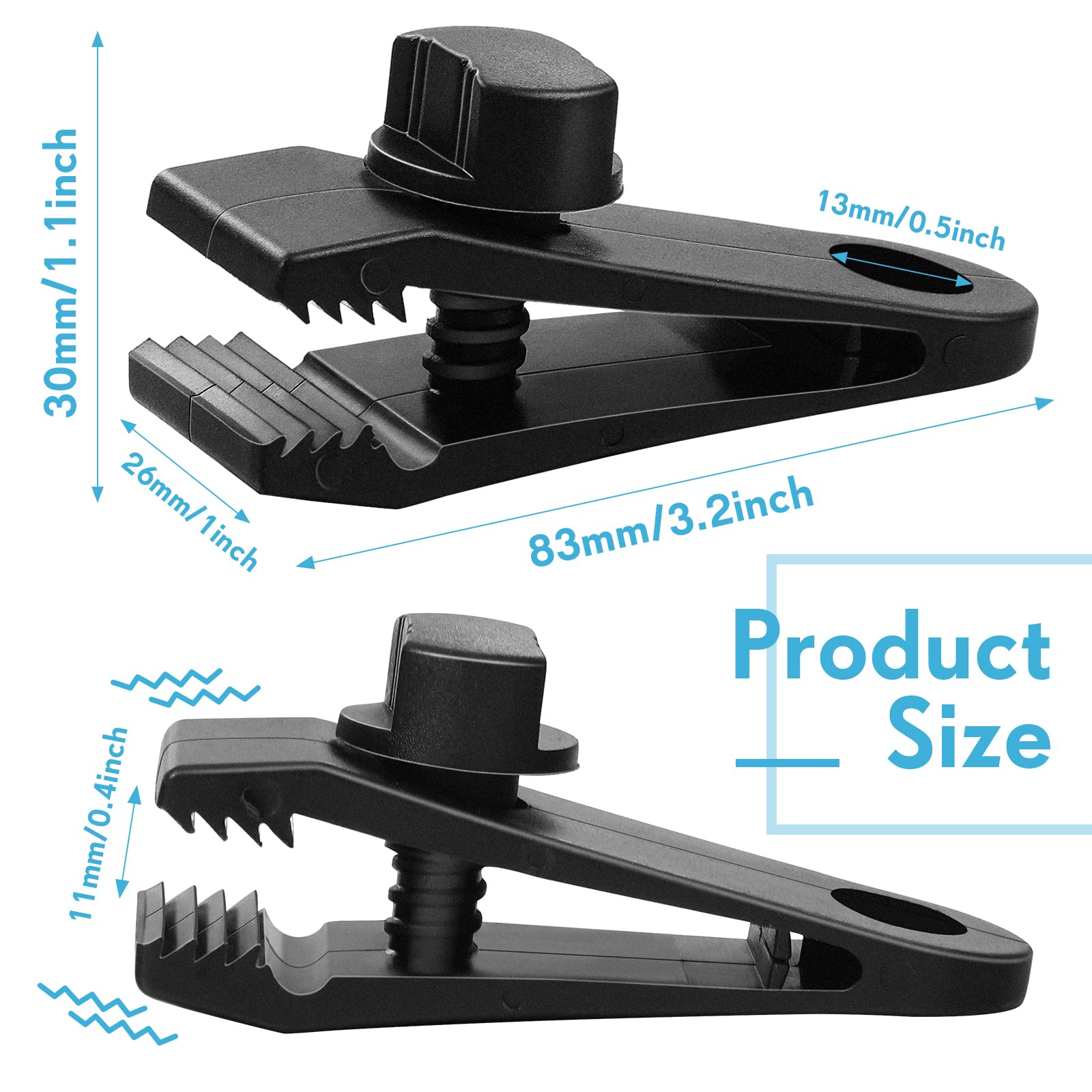 Heavy Duty Tarp Clips 60 Pack - Yalikop Thumb Screw Lock Clamps for Camping, Pool Covers, Boat & Canopy Tarps - Secure Tent, Awning, Hammock & Swimming Pool Protection - Perfect for Outdoor Adventures & Storm Protection