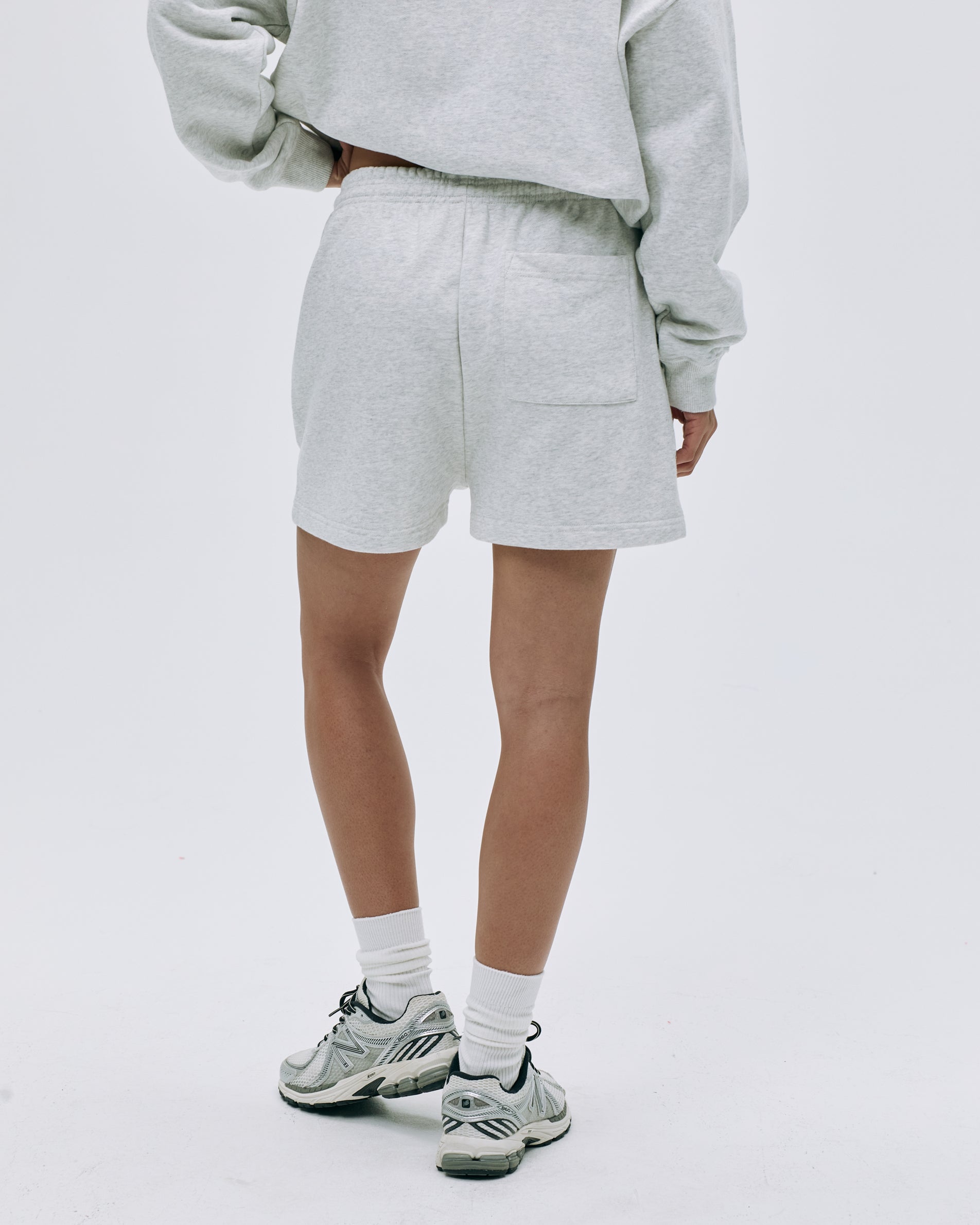 Varsity Sweatpants Shorts for Men & Women - Light Grey Melange Cotton Blend Comfortable Athletic Shorts for Running, Gym, and Casual Wear