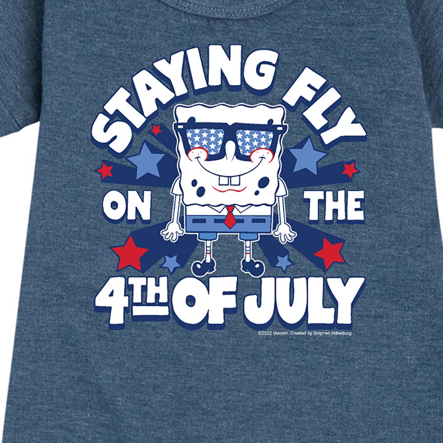 HYBRID APPAREL Spongebob Squarepants 4th of July Fleece Dress for Toddler & Youth Girls - Patriotic Holiday Outfit for Kids