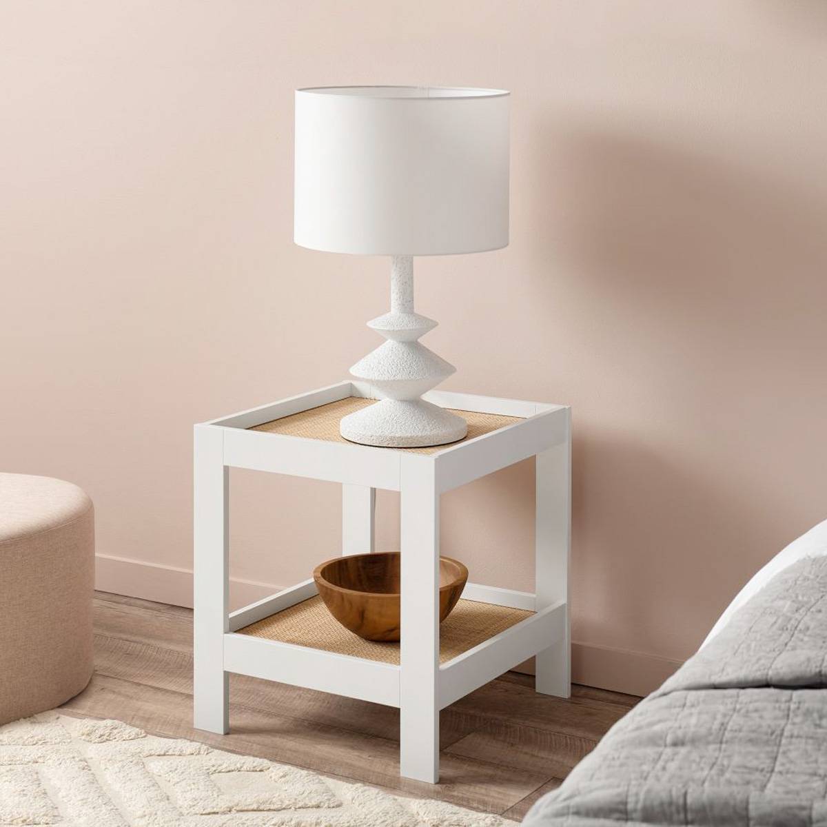 Modern Square Side Table - Georgia Style End Table for Living Room, Bedroom & Office - Compact Accent Table with Sturdy Wooden Frame for Small Spaces