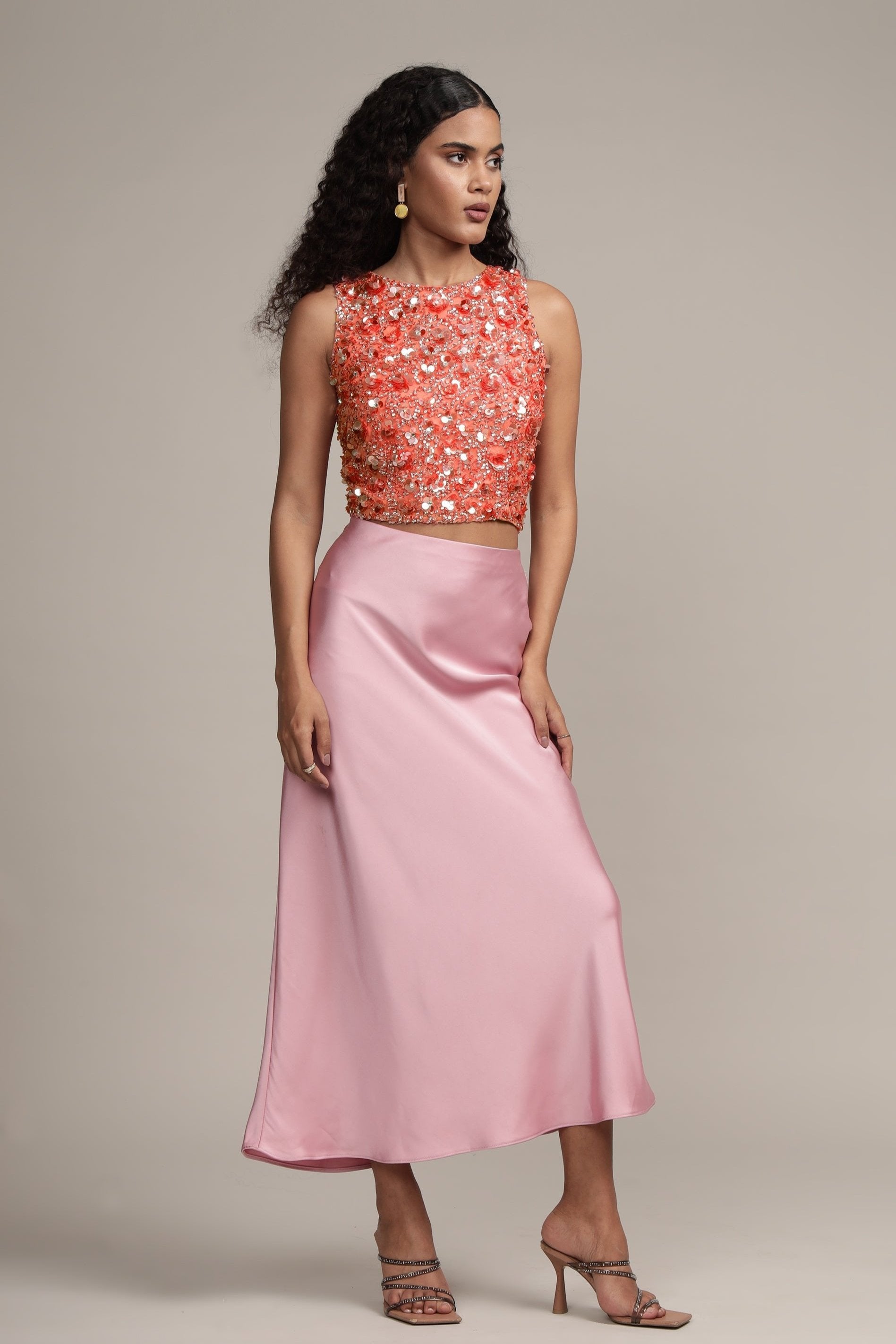 Coral Hazel Embellished Women's Top - Elegant Floral Lace Blouse for Casual Wear, Date Night & Office Outfits