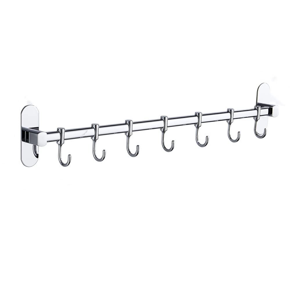 LIOOBO 1-Pack Wall Mounted Hooks for Kitchen Storage - Heavy Duty Stainless Steel Hanging Hooks for Organizing Utensils, Towels, Pots & Pans - Perfect for Home, Office, Dorm Room Organization