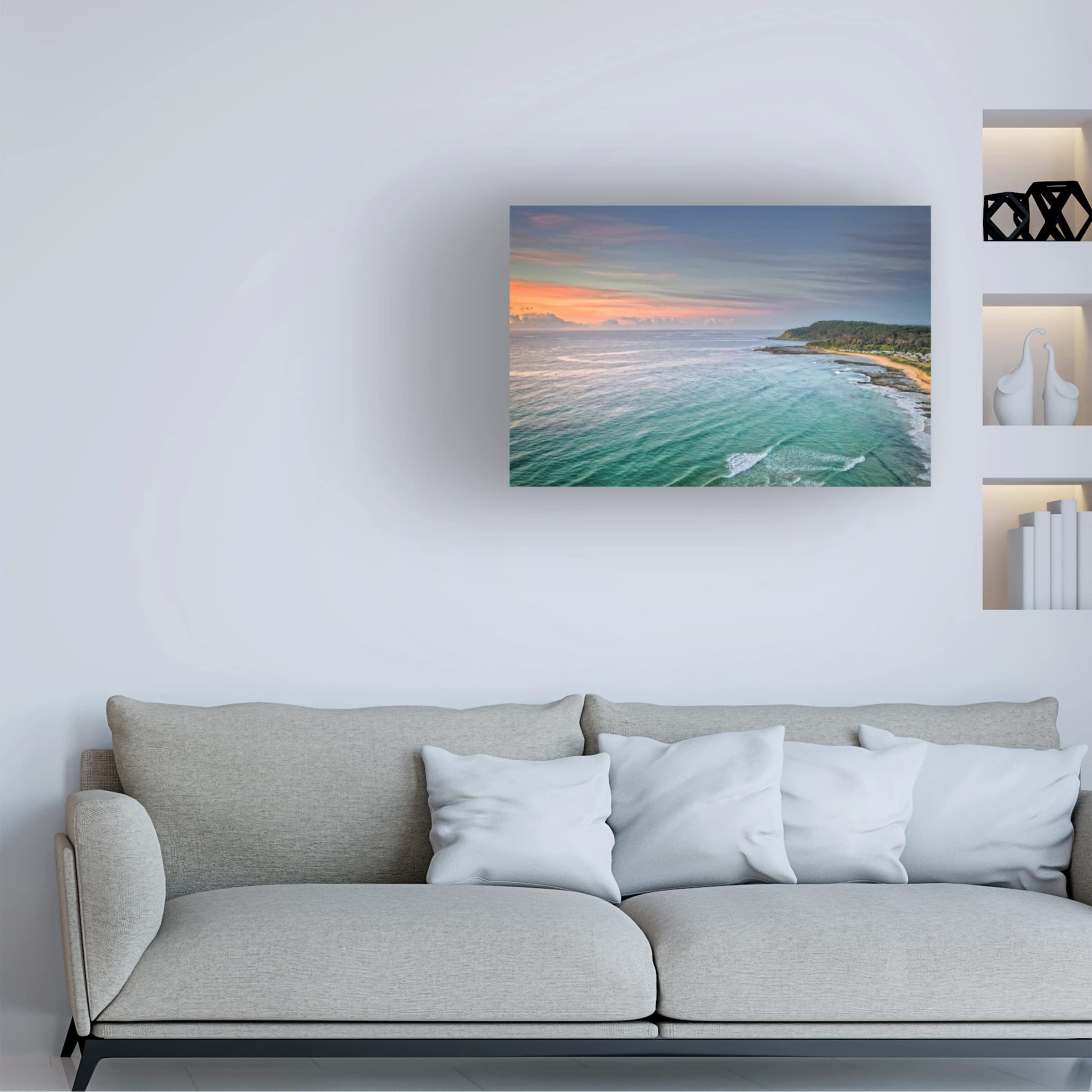 Trademark Fine Art 'Shelly Beach Moods' Canvas Wall Art by Beata Czyzowska Young - Coastal Home Decor for Living Room, Bedroom & Office
