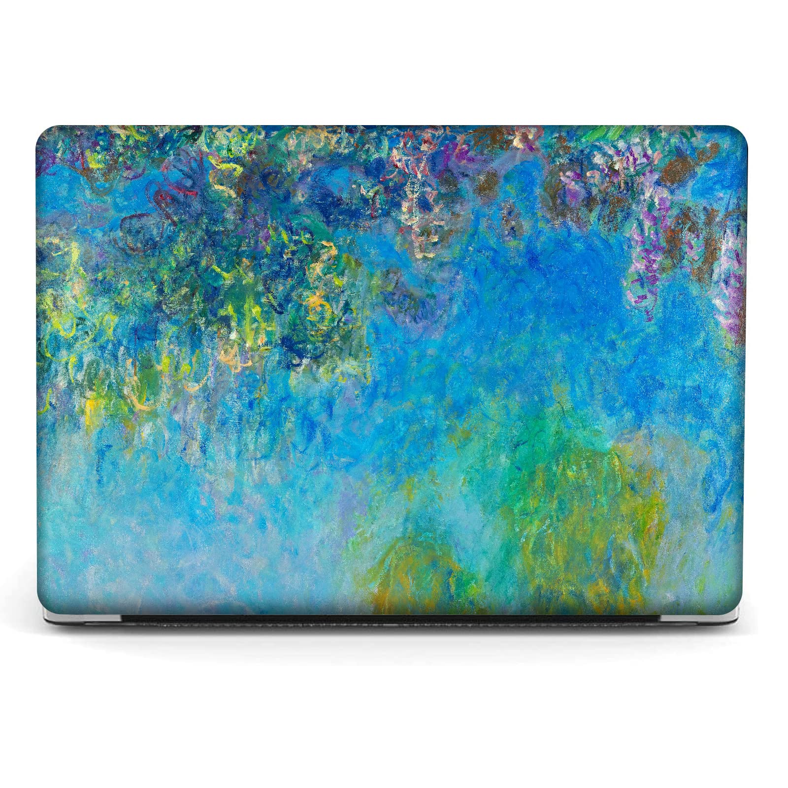 Berkin Arts MacBook Air 13 Inch Case Cover (2022-2018 Release A1932) with Touch ID - Includes Keyboard Cover & Screen Protector - Cloisonnism Design (Wisteria by Monet) - Perfect for Work, Travel & Home Office Use
