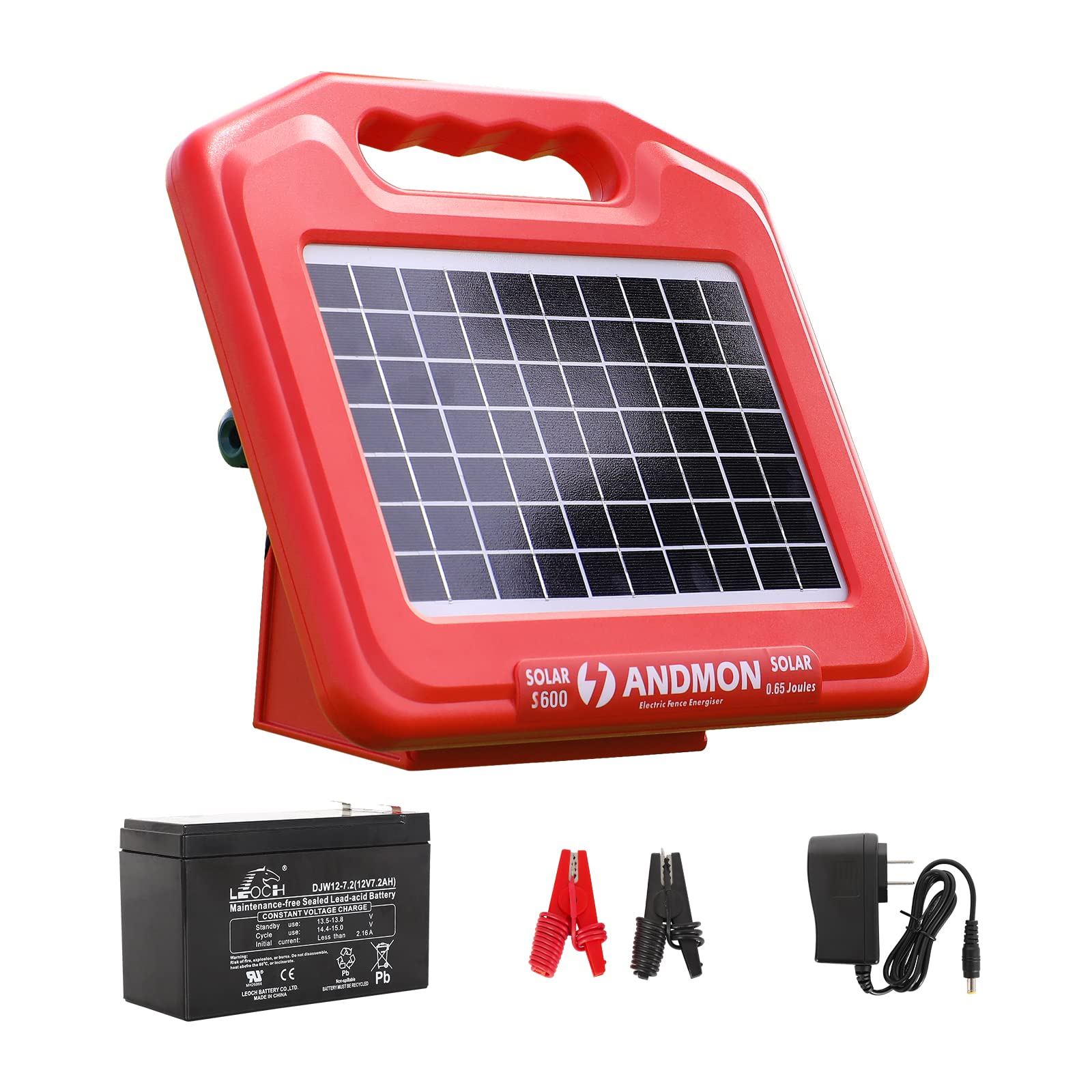 S600 Solar Electric Fence Charger - 35 Mile Range, 0.65 Joules Powerful Solar Fence Energizer for Livestock, Pets & Garden Protection | Weatherproof & Low Maintenance | Perfect for Farms, Ranches & Backyard Security