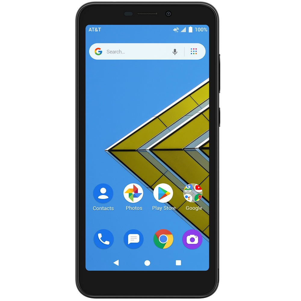 AT&T U304AA Radiant Core 16GB 1GB RAM Gray Prepaid Smartphone - 5.5 Inch Screen for Business & Travel Use