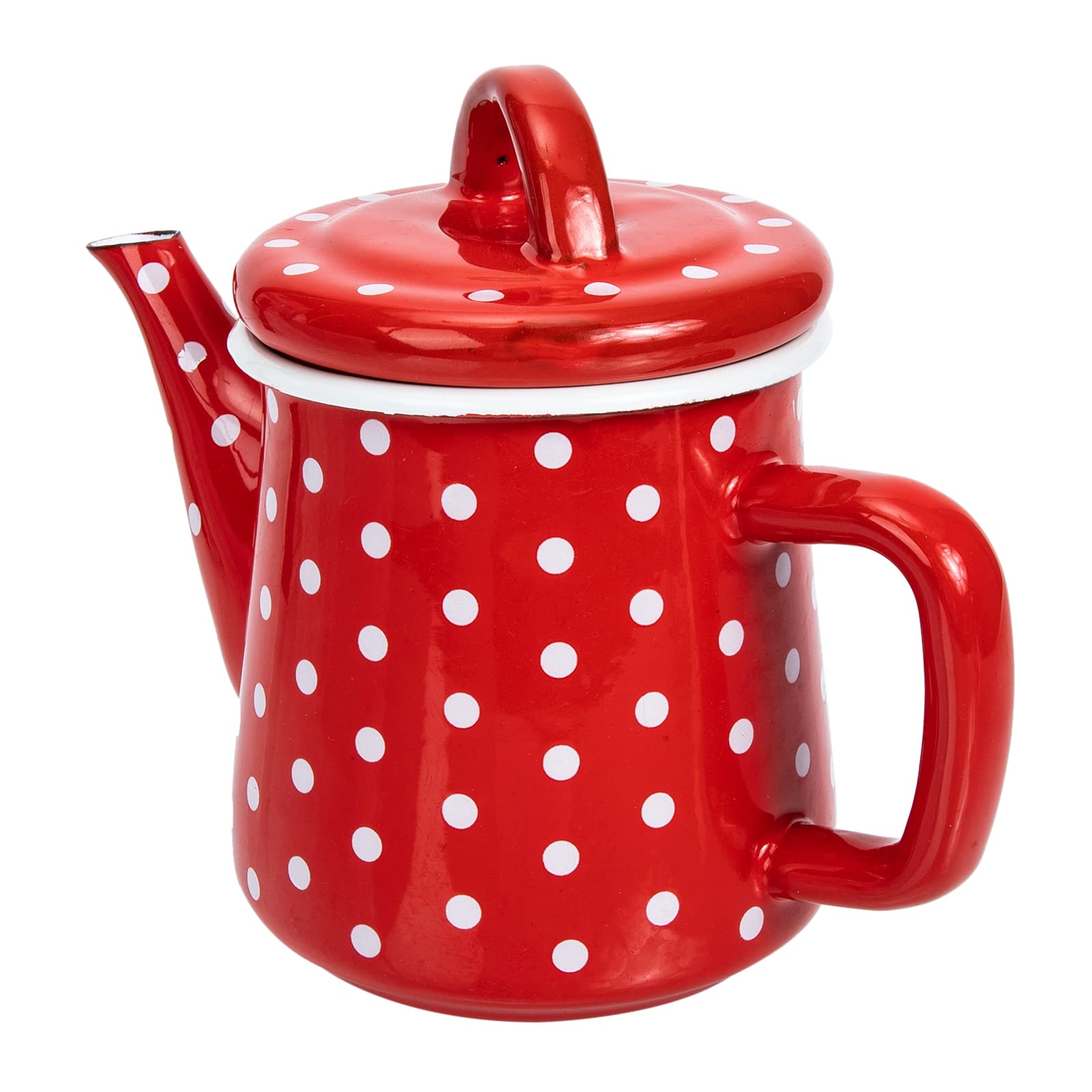 Angoily Enamel Coffee Pot - Durable Stovetop Tea Kettle for Home & Camping | Rust-Resistant Vintage Style Coffee Maker for Kitchen, Outdoor Picnics & RV Trips