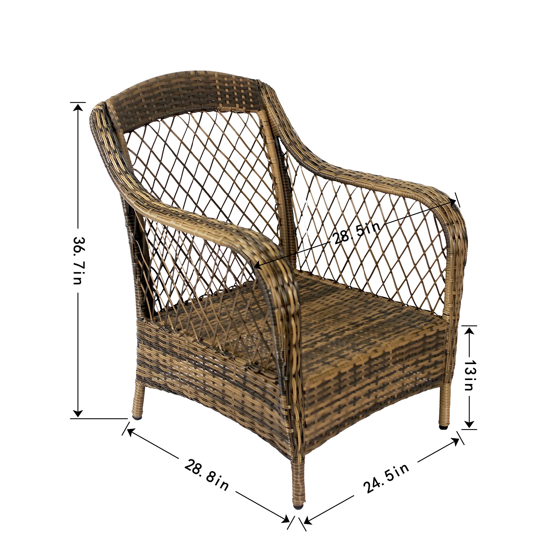 N&V 3-Piece Outdoor Bistro Set - Patio Conversation Furniture with Rattan Chairs & Table - Beige, Red, Green (Beige) - Perfect for Balcony, Garden, Poolside & Backyard Relaxation