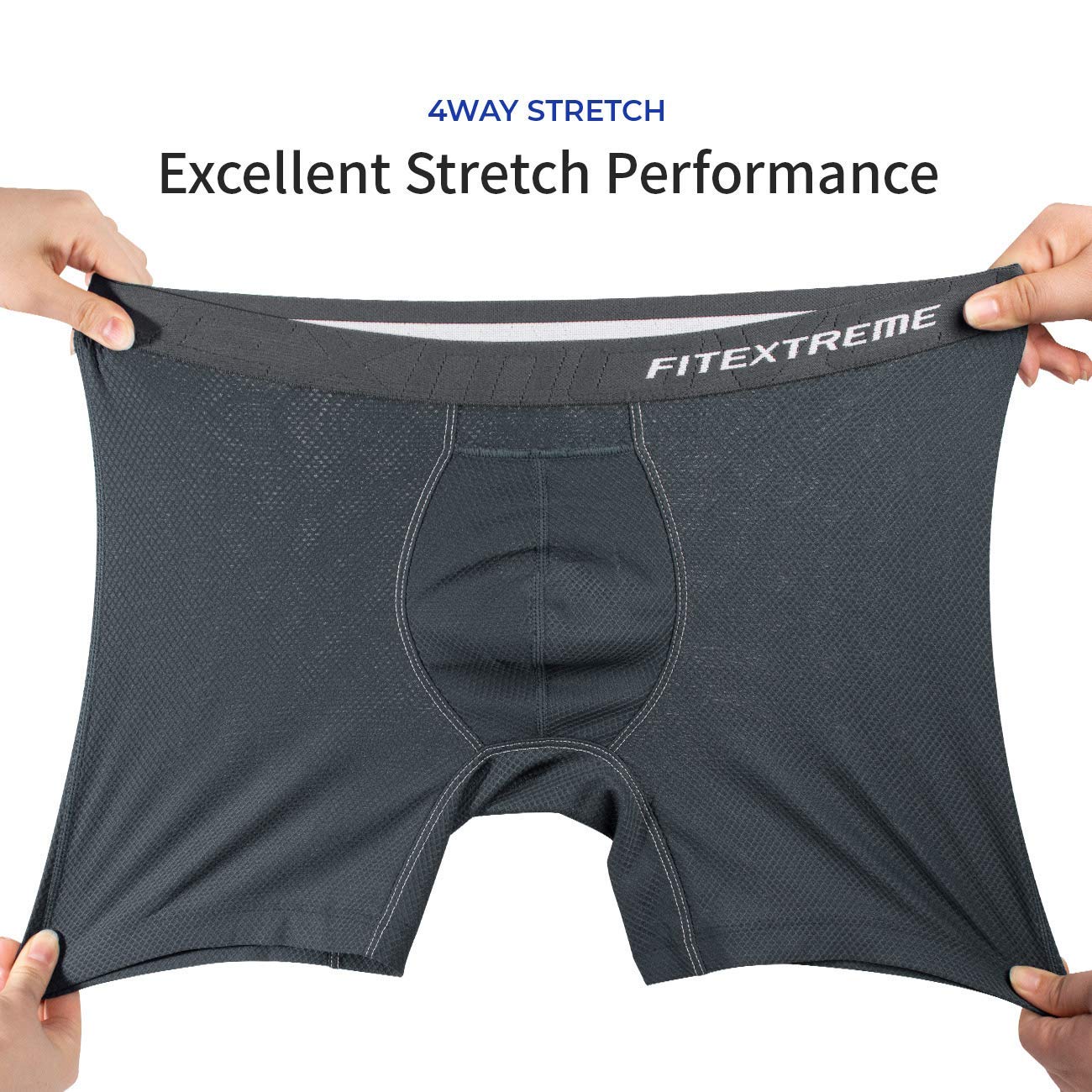 Breathable Waffle Mesh Men's Boxer Briefs with Separate Pouch & Open Fly - 3 Pack Underwear for Workout, Travel & Everyday Comfort