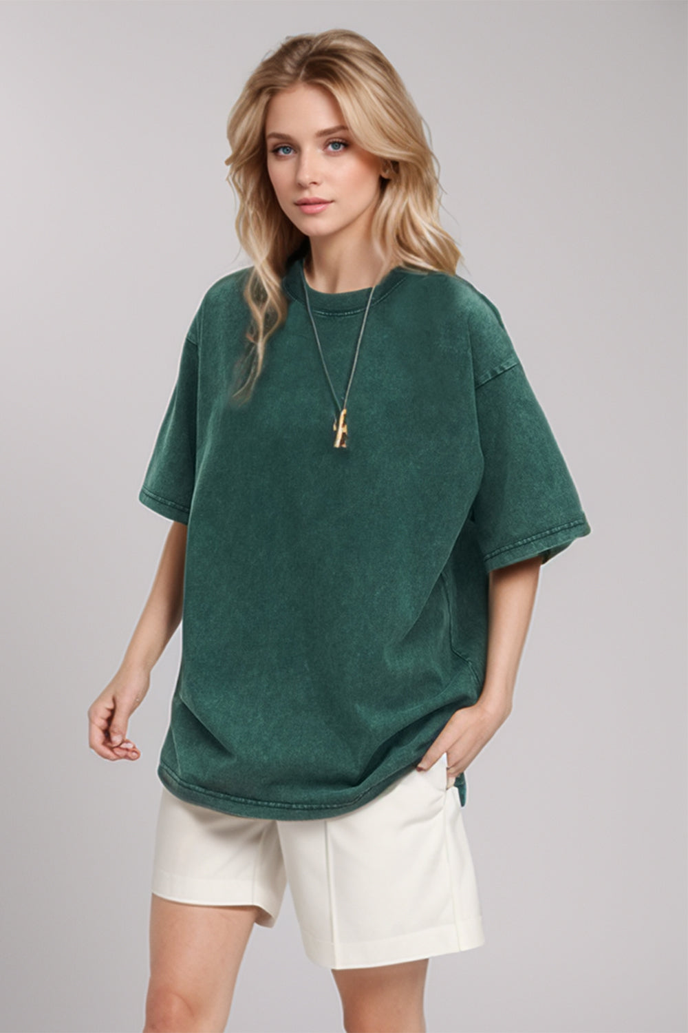 Basic Bae Round Neck Half Sleeve T-Shirt for Women | Casual Cotton Tee | Perfect for Everyday Wear, Outings & Layering
