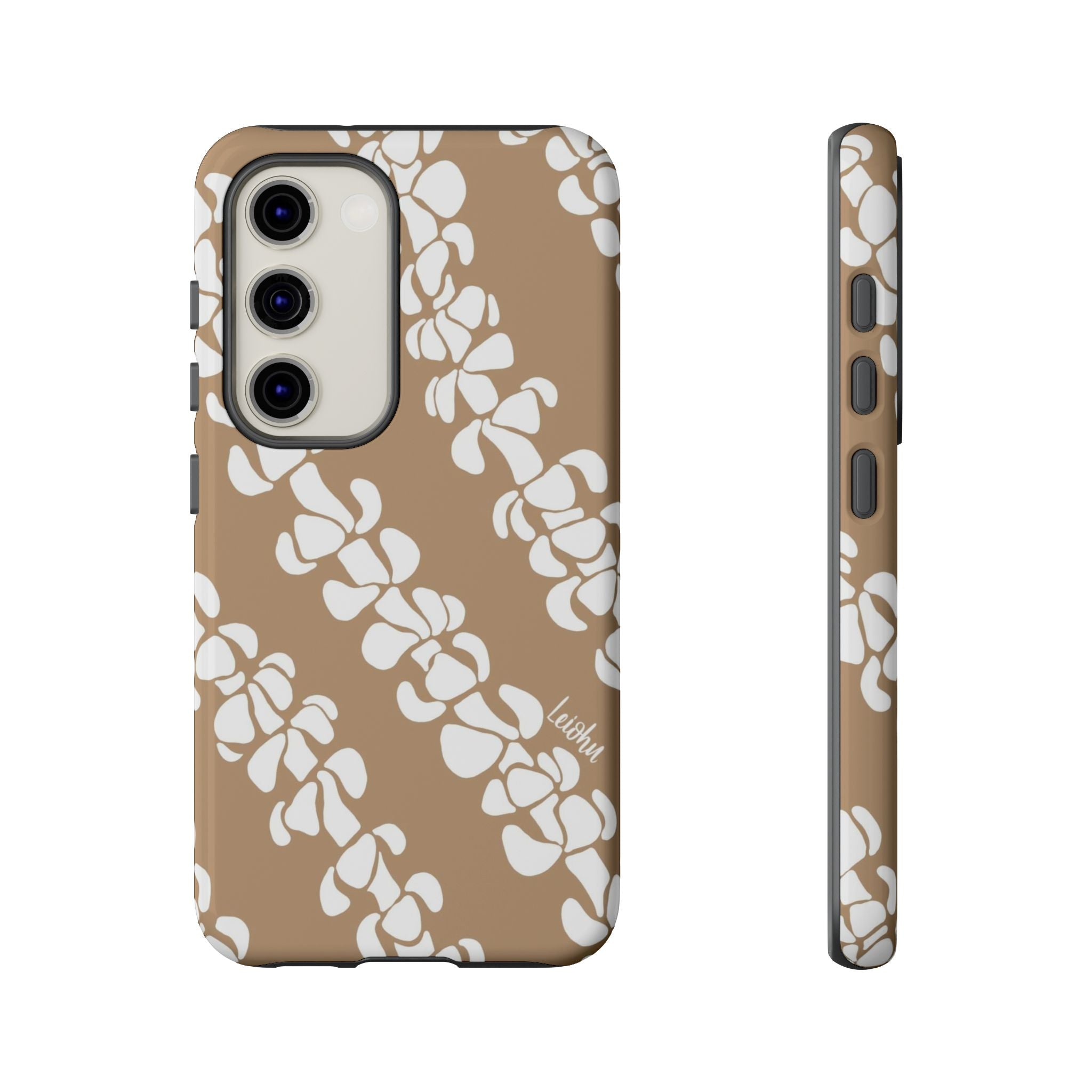 Premium Puakenikeni Tan Leather Case for Samsung Galaxy - Durable Protection with Stylish Design for Everyday Use
