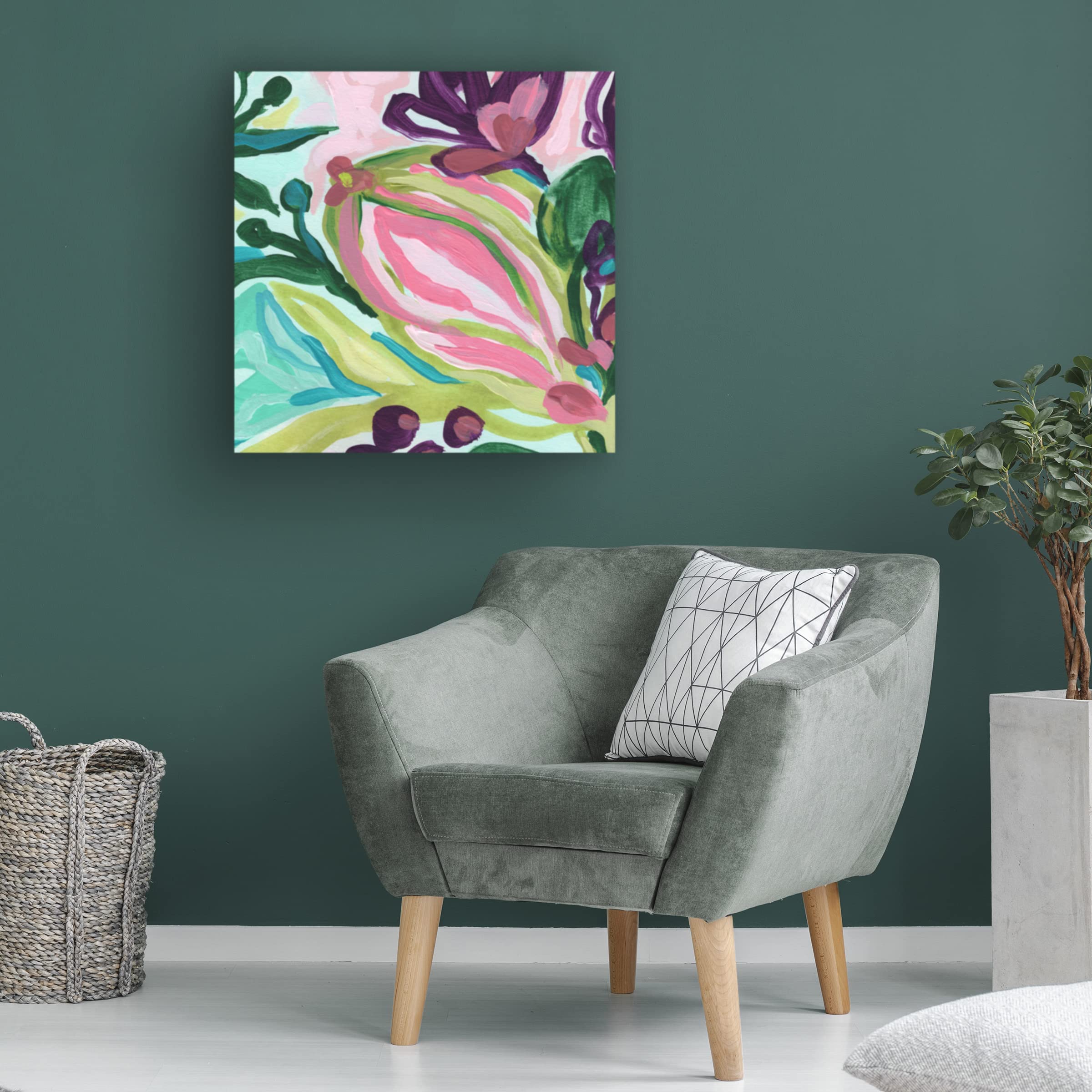 Trademark Fine Art 'Tropic Expression III' Canvas Wall Art by June Erica Vess - Tropical Beach Painting for Living Room, Bedroom & Office Decor