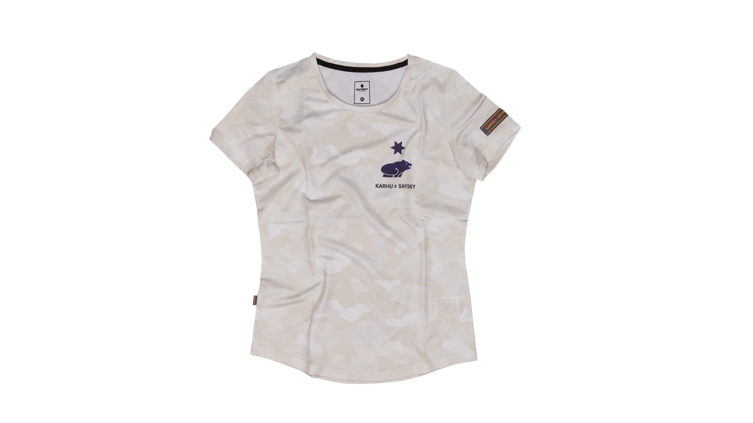 Women's Karhu x Saysky Combat T-Shirt - White Splinter Camo | Athletic Running & Gym Workout Top for Active Lifestyles