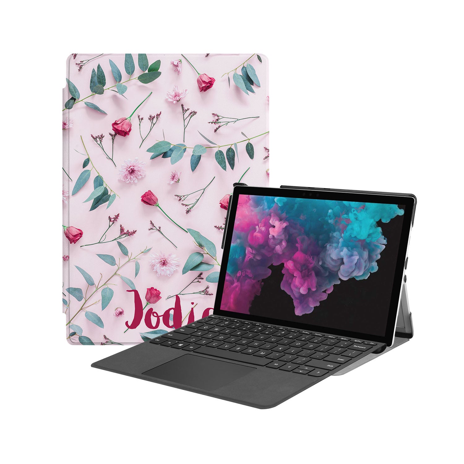 Microsoft Surface Case - Slim Protective Cover with Flat Flower Design for Surface Pro/Go/Laptop - Perfect for Work, School & Travel