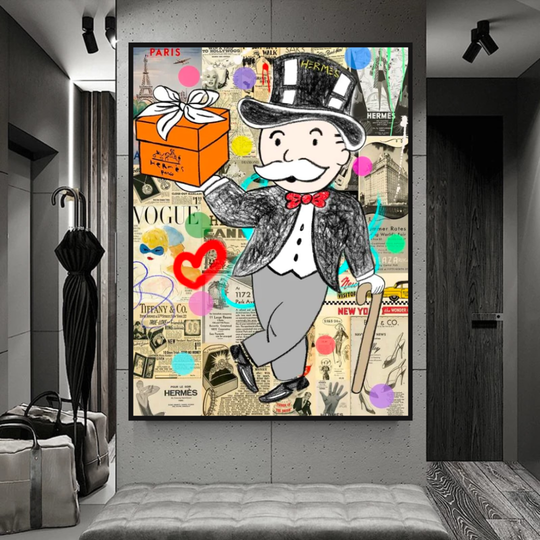 Alec Monopoly Money Gift Prints - Unique Canvas Wall Art for Home & Office Decor | Perfect for Gifts, Living Room, Bedroom & Office Spaces