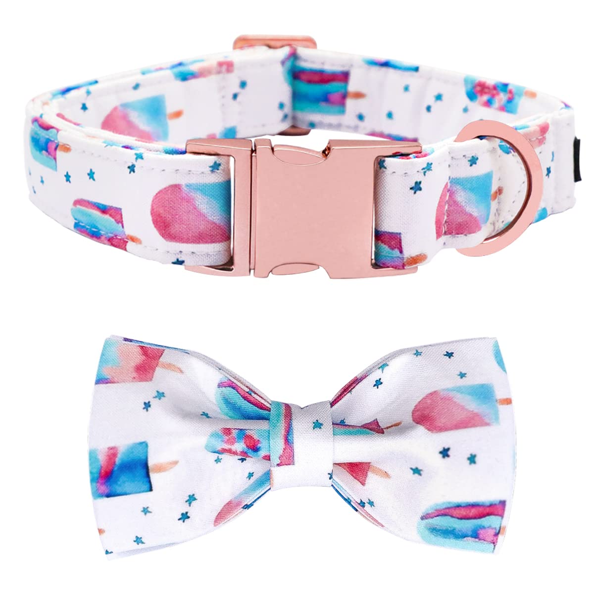 Premium Adjustable Dog Collar with Bow Tie - Fashionable Pet Collar with Metal Buckle for Small, Medium & Large Dogs & Cats | Perfect for Weddings, Parties & Daily Walks
