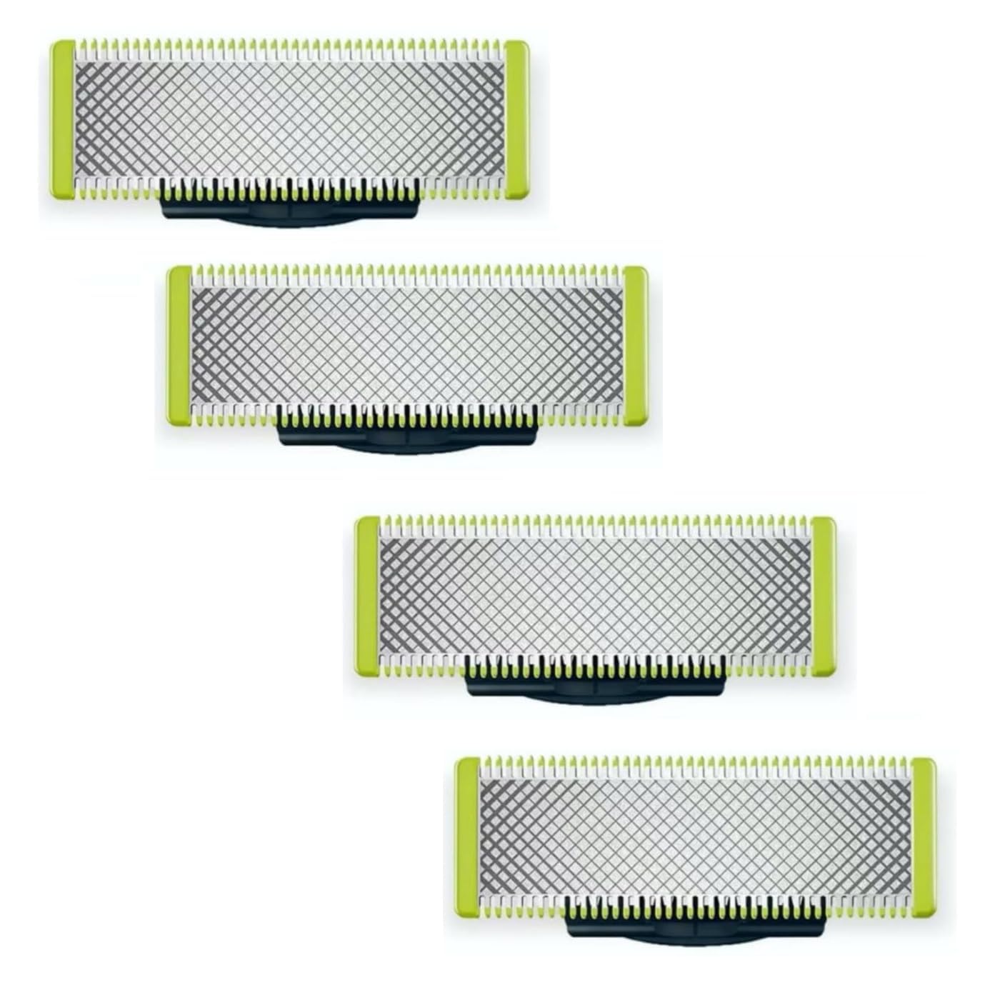 T-Shaped One Blade Replacement Heads - 4 Pack, Compatible with Norelco One Blade QP220/50 QP220/80 QP210/80 QP2515 QP2520 QP6510 QP6530 - Perfect for Trimming, Shaving & Grooming Facial Hair & Body Hair at Home or Travel