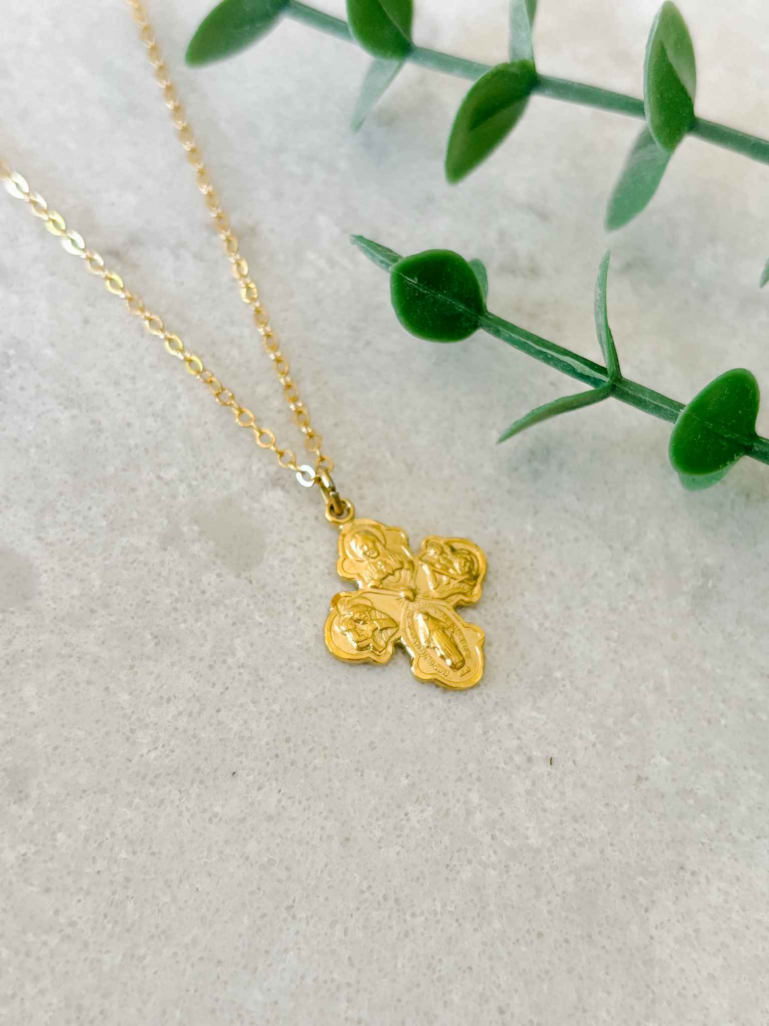 4-Way Cross Petite Necklace for Women - Elegant Layered Necklace for Everyday Wear, Gift for Her, Religious Jewelry