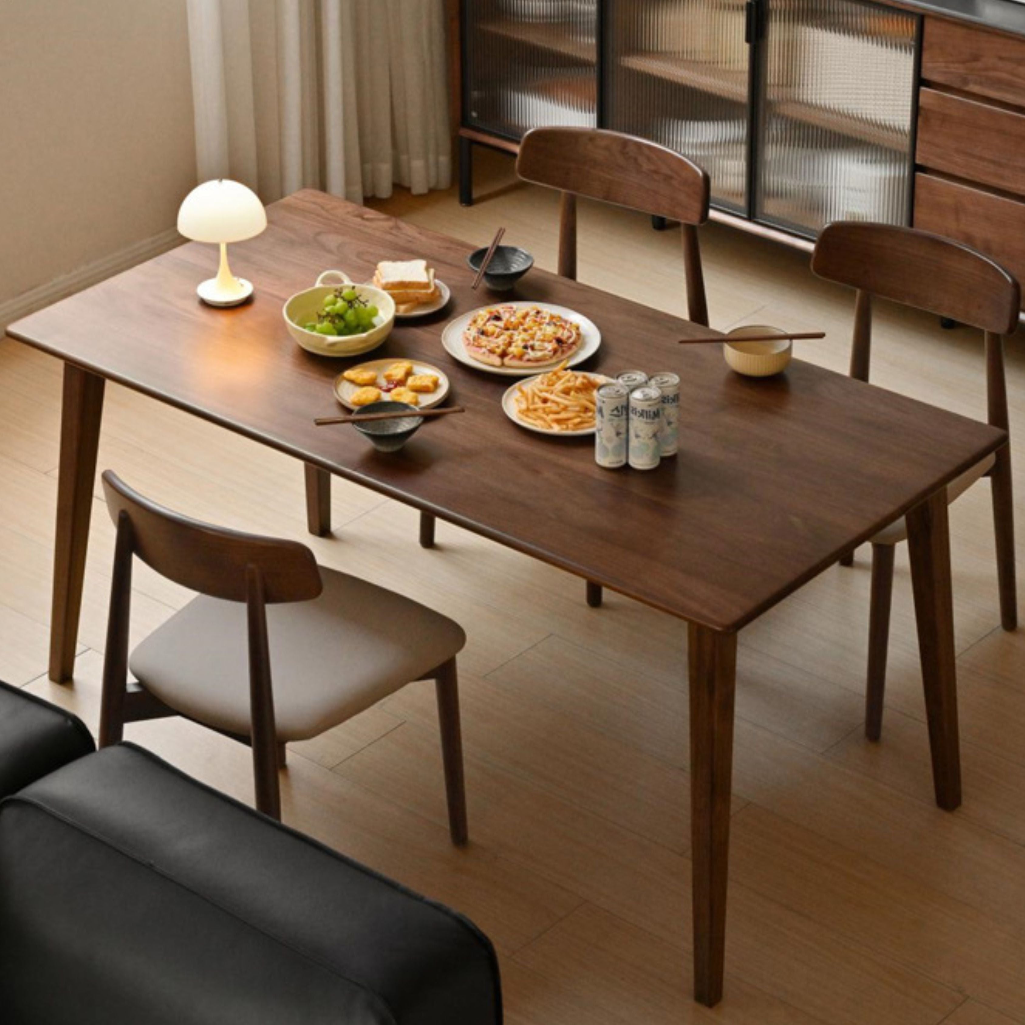 Premium Black Walnut Solid Wood Dining Table - Handcrafted Rustic Farmhouse Style - Perfect for Family Gatherings & Dinner Parties