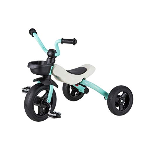 Foldable 2-in-1 Kids Tricycle for Children Ages 2-6 | Multi-Function Outdoor Baby Trike with Storage | Lightweight & Portable Design (53x63x45cm) - Cyan | Perfect for Park Rides, Neighborhood Strolls & Backyard Playtime
