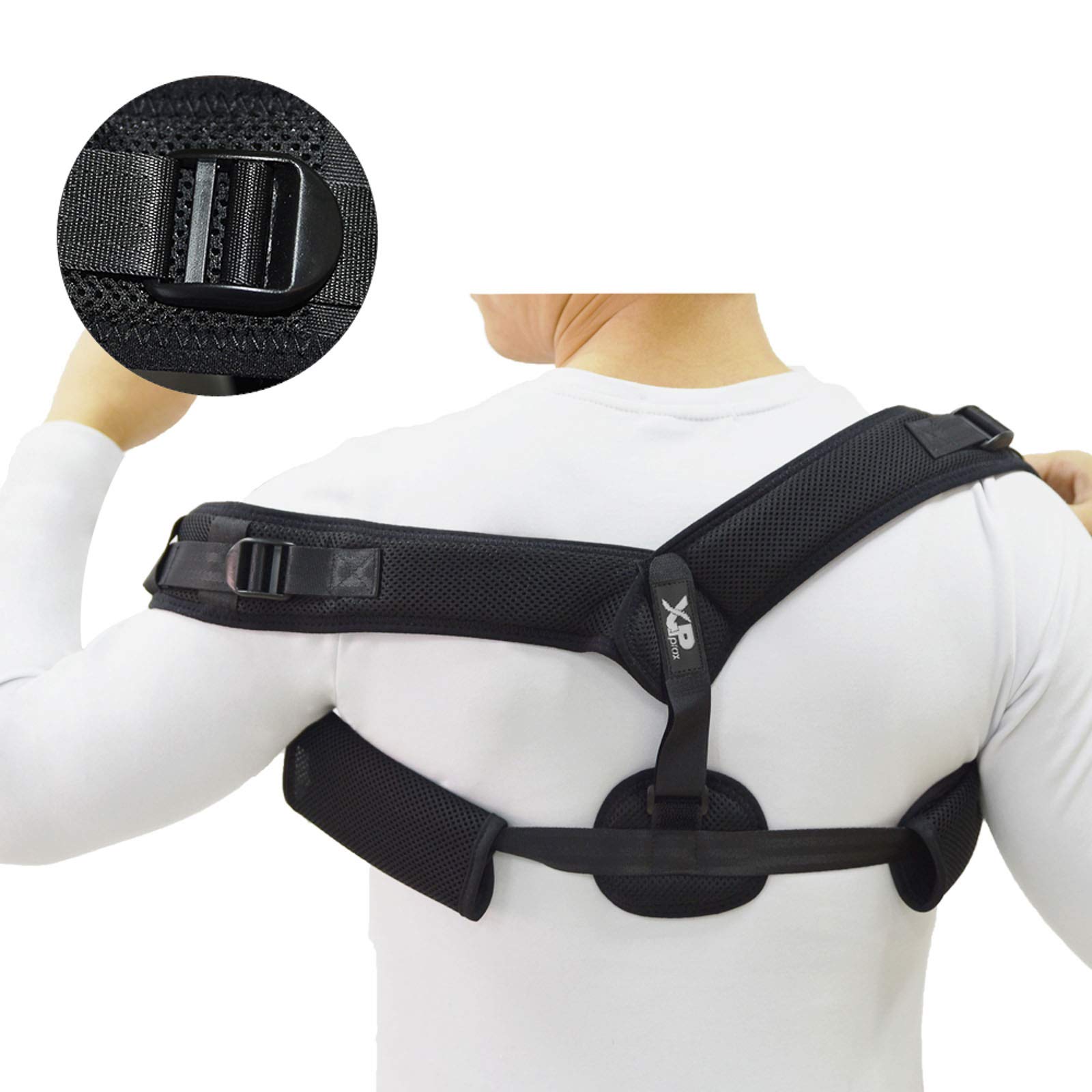 XPprax Adjustable Posture Corrector & Back Brace for Women & Men - Upper Back Pain Relief, Posture Training Support - Improve Mobility & Appearance - Perfect for Office Work, Gaming & Daily Activities
