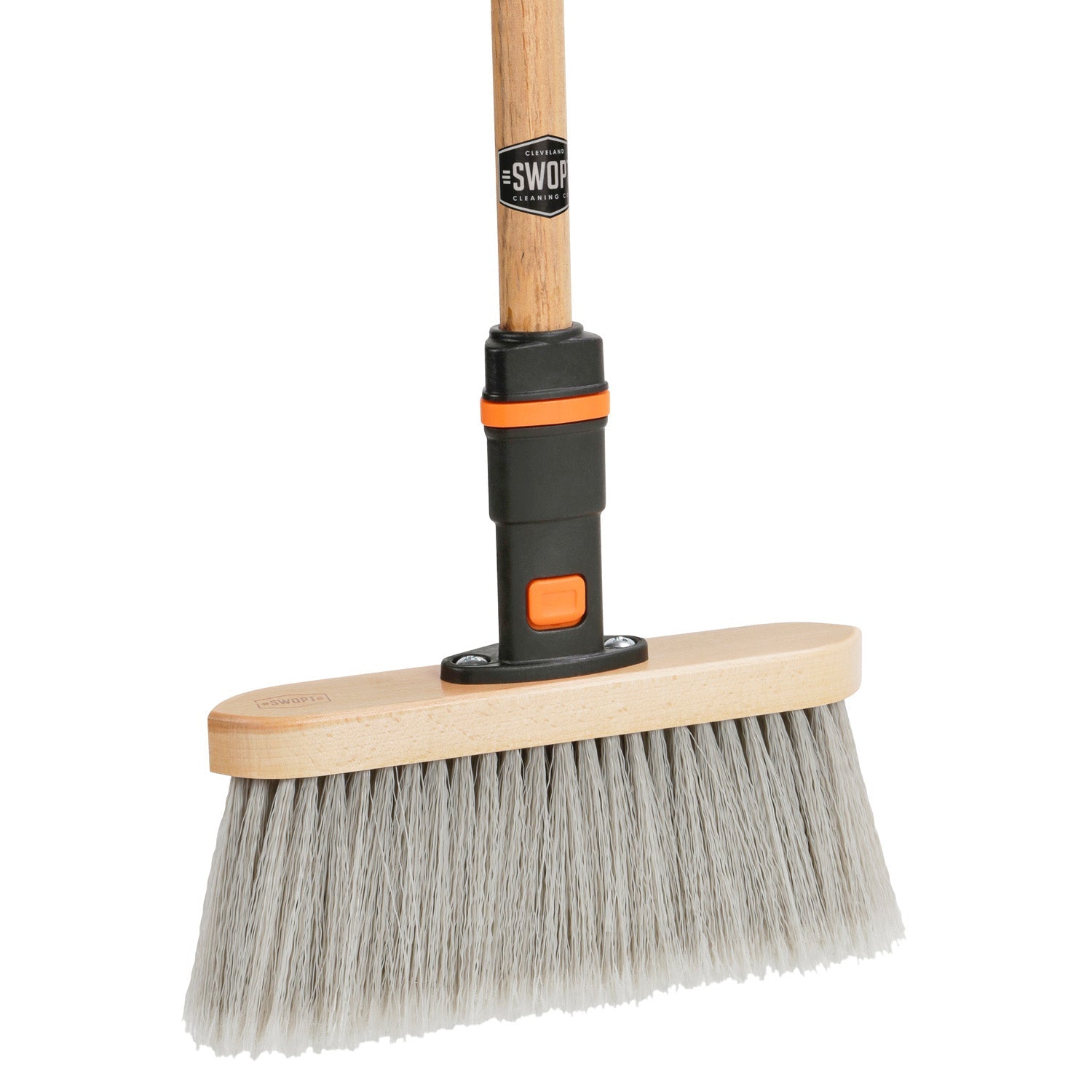 11-Inch Smooth Surface Straight Broom Head with 48-Inch Wooden Handle Combo - Ideal for Indoor & Outdoor Cleaning, Hardwood Floors, Garages & Patios