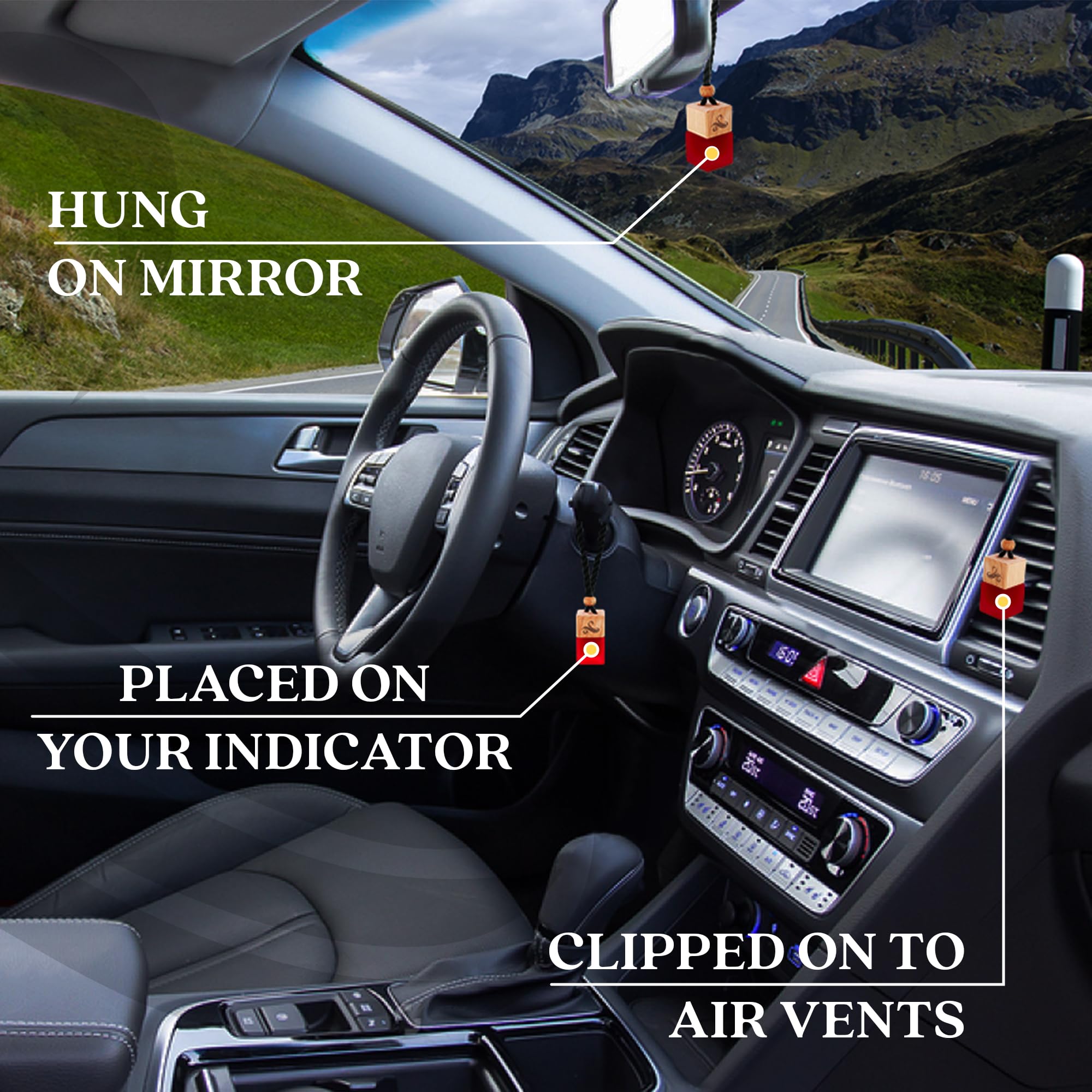 Black Opium Car Air Freshener for Women - Perfume Style Vent Clip Scent Diffuser | Strong Long-Lasting Fragrance | Luxury Car Accessories for Women | Perfect for Daily Commute, Road Trips & Office Parking