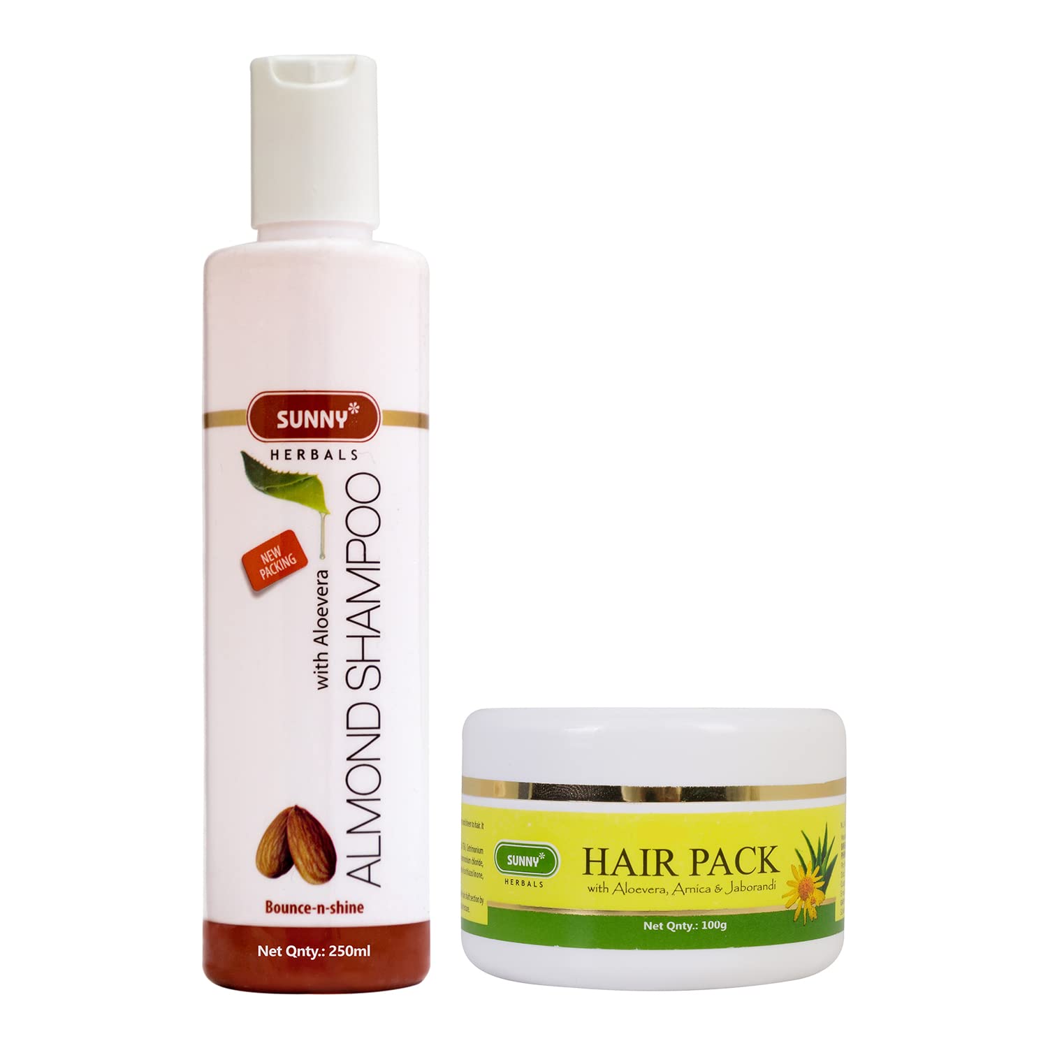 **Sunny Almond Shampoo (250ml) & Hair Pack (100g) – Strengthens, Thickens & Nourishes Hair | Improves Follicular Health & Softens Cuticles | Adds Shine & Luster for Healthy Hair | Perfect for Dry, Damaged & Frizzy Hair – Salon-Quality Results at Home**