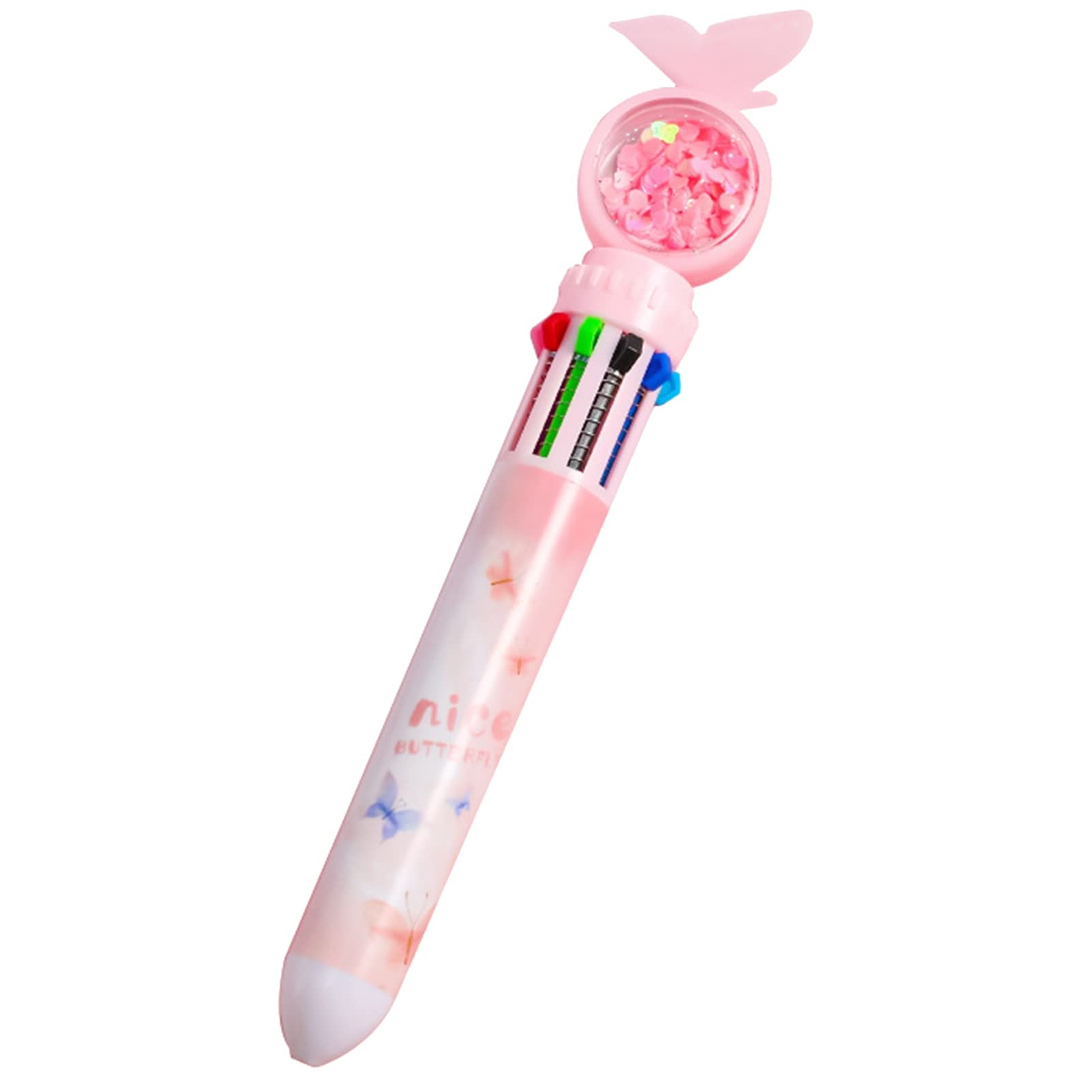 Colorful Butterfly Ballpoint Pen Set - 0.5mm Fine Tip Writing Pens with Durable Construction - Perfect for School, Office & Gift Giving (Pink, X-Small)
