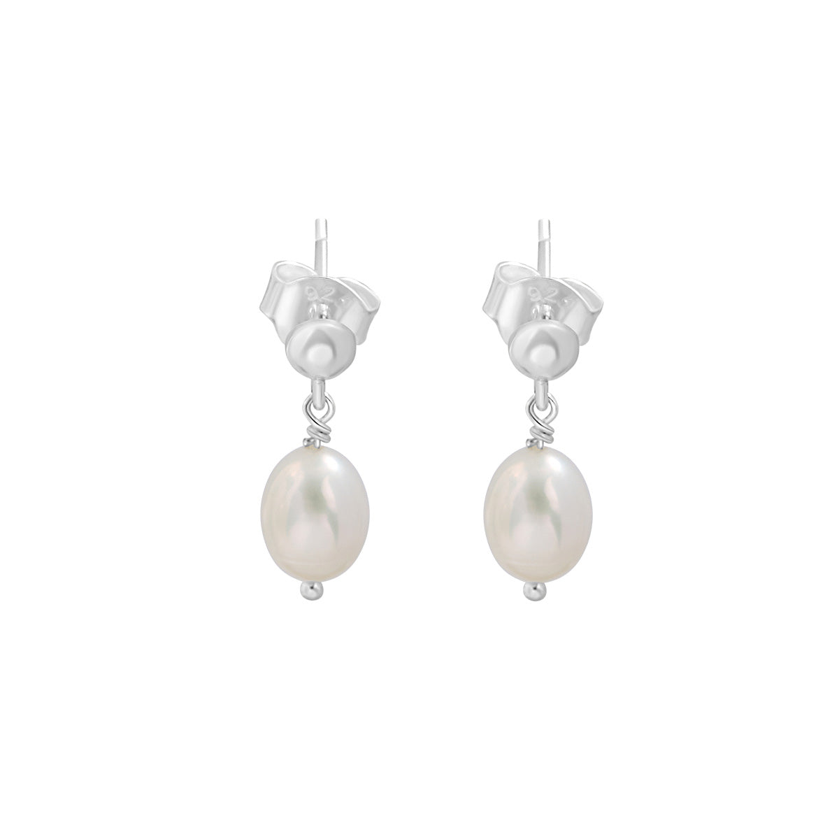 Elegant Pearl Drop Stud Earrings for Women - Classic White Freshwater Pearls for Daily Wear, Office & Special Occasions