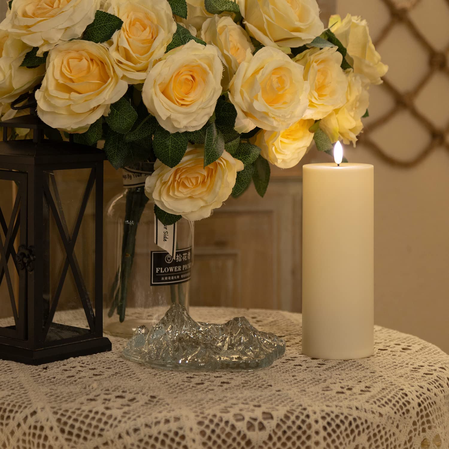 ANGELLOONG Waterproof Flameless LED Candles - Battery Operated with Timer, Set of 2 Large 3x8 Inch Electric Candles for Wedding, Party & Home Decor - Perfect for Outdoor, Indoor & Romantic Ambiance