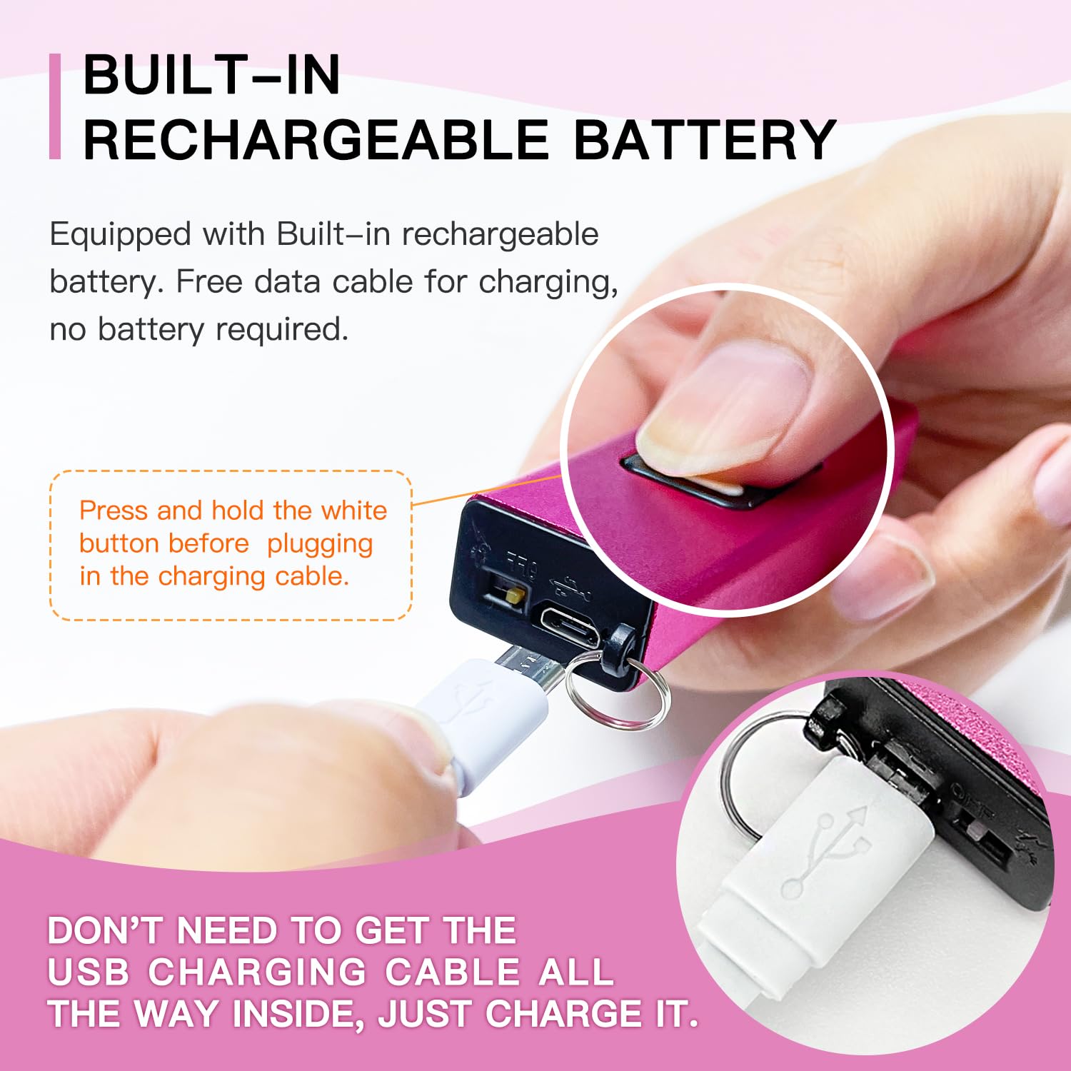 REAX Mini Stun Gun for Women - USB Rechargeable Self Defense Keychain with LED Flashlight & High Voltage Protection (Perfect for Night Jogging, Parking Lots & Personal Safety)