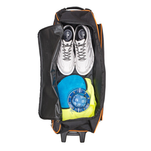 Brunswick Blitz Triple Roller Bowling Bag - Black & Purple for Men & Women | Durable Rolling Bowling Ball Carrier with Wheels | Perfect for League Play, Tournaments & Practice Sessions