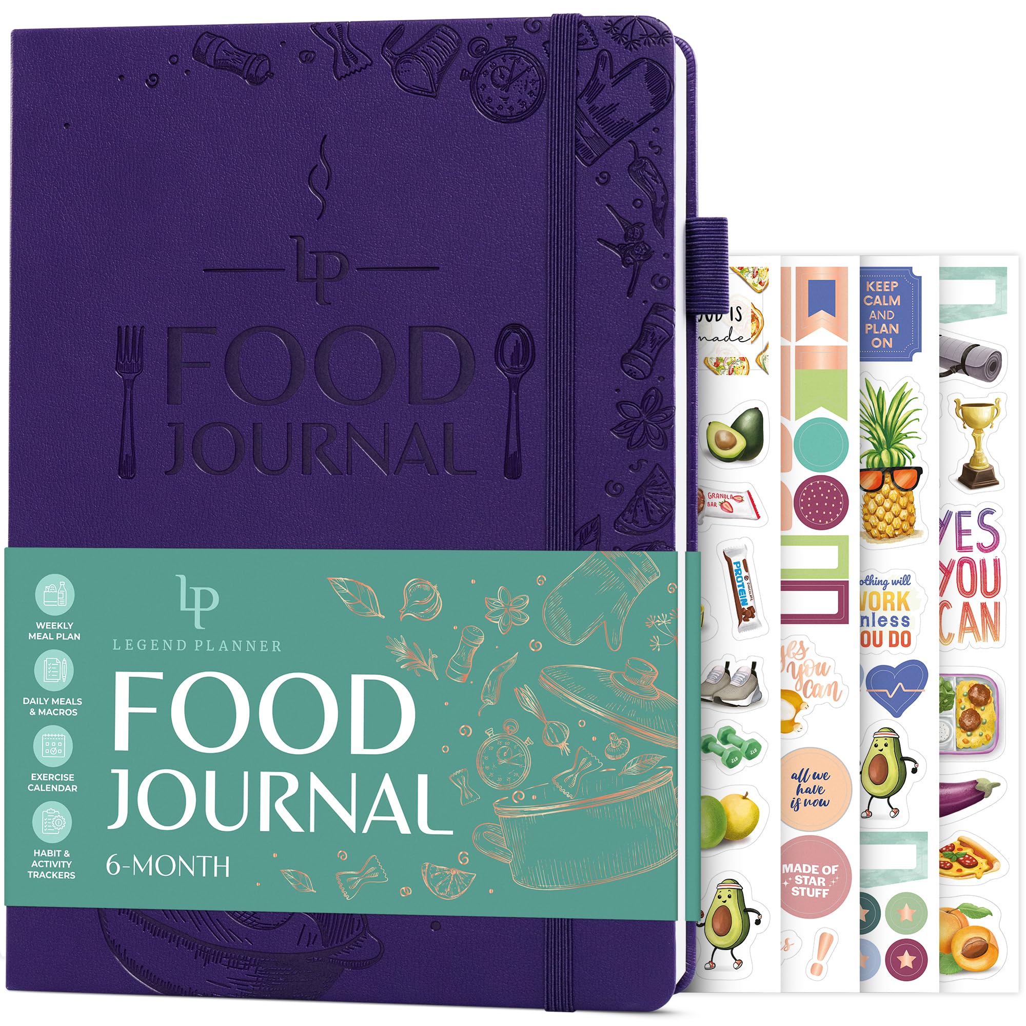Legend Food Journal – 6-Month Wellness Diary for Tracking Meals, Calories, Macros & Exercise – Weight Loss Planner & Diet Tracker – Daily Nutrition Log – 7